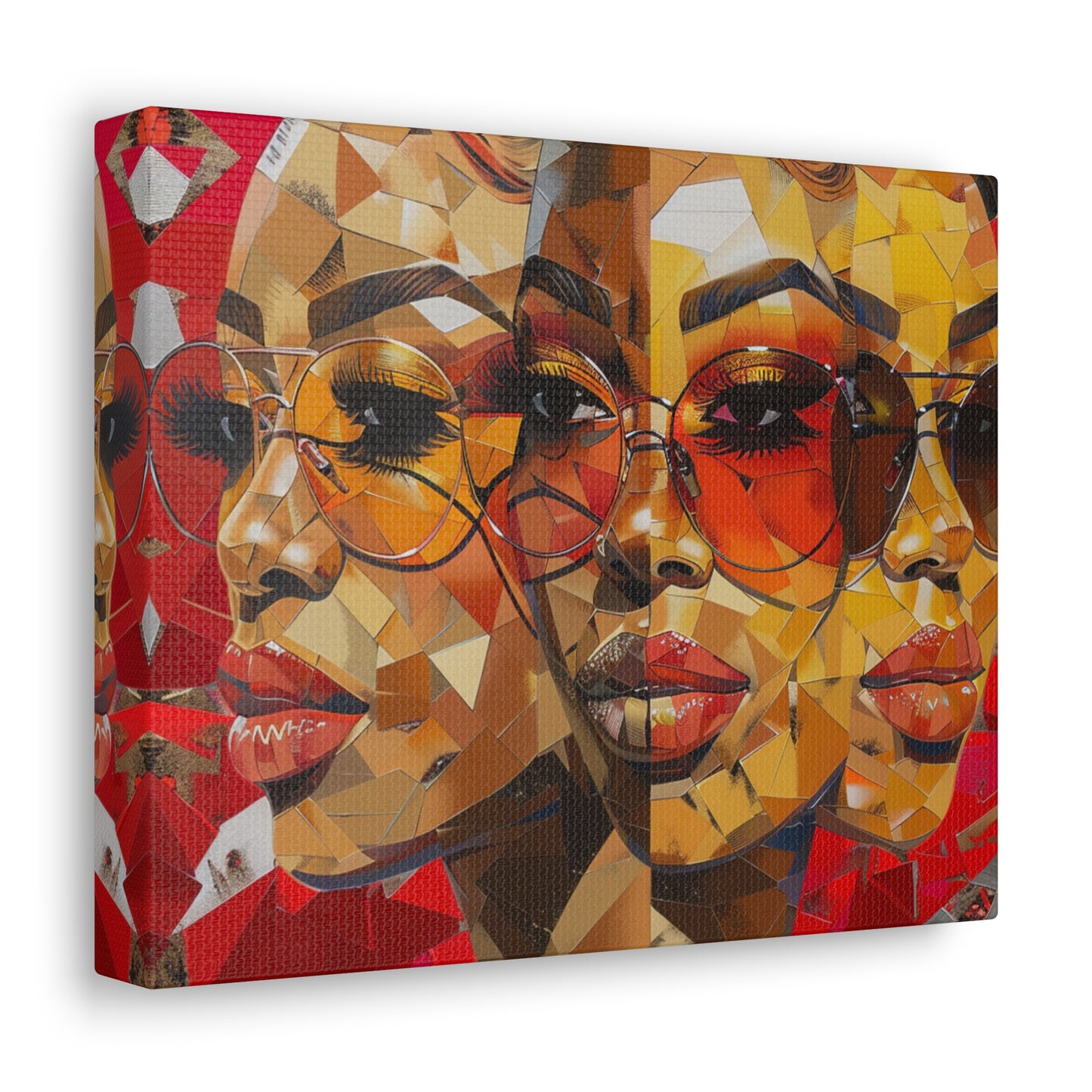 Red Mosaic Women Canvas Wrap