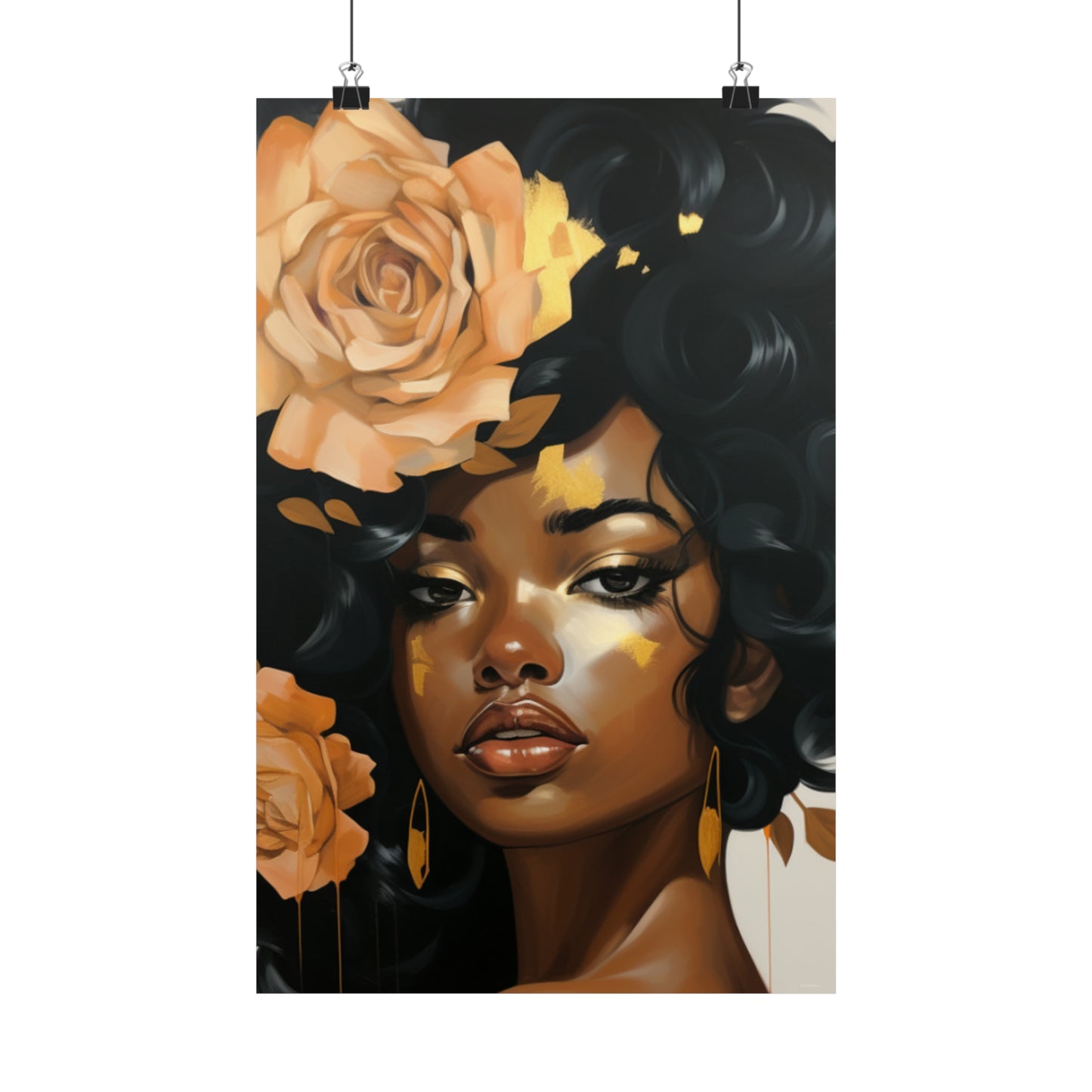 Beautiful Flowers Vertical Poster - Gold #1
