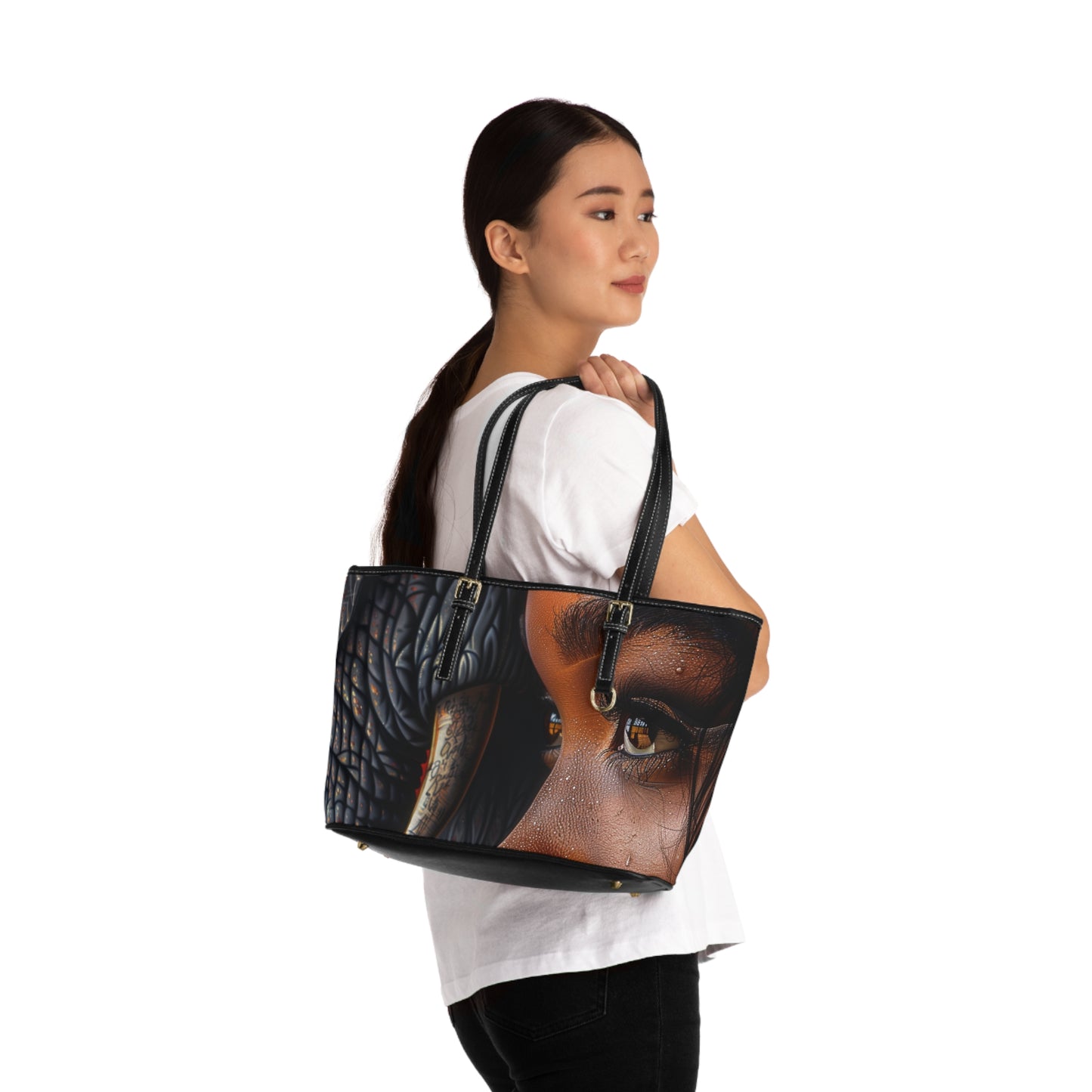 Diva and an Elephant PU Leather Shoulder Bag