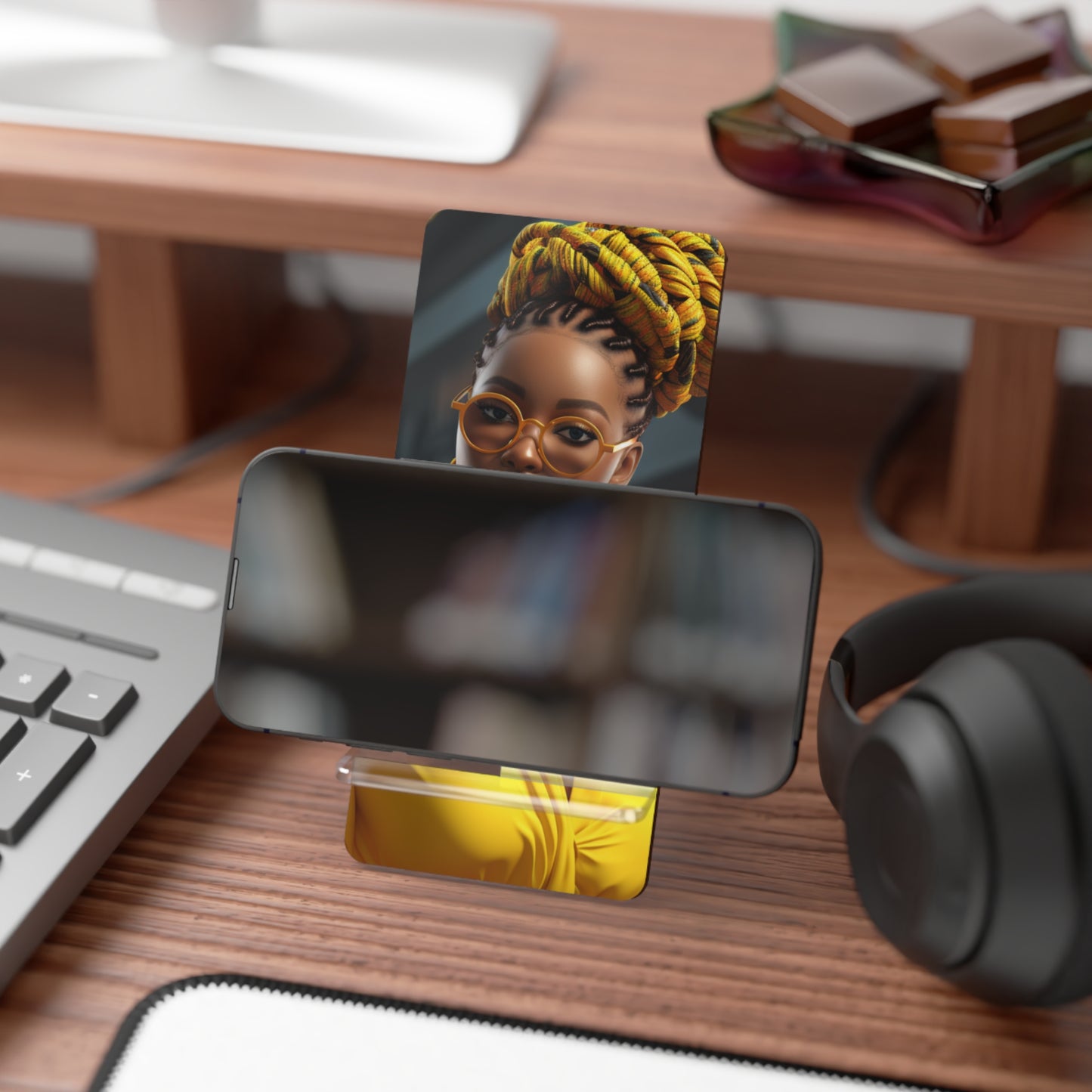 Beautiful Diva With Yellow Locs Mobile Display Stand