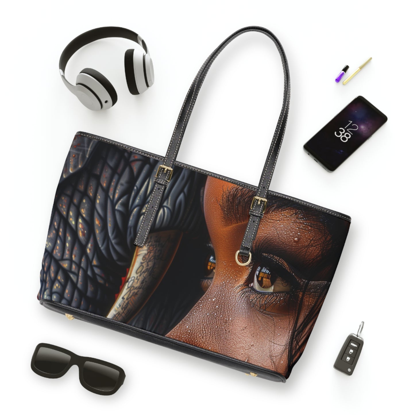 Diva and an Elephant PU Leather Shoulder Bag