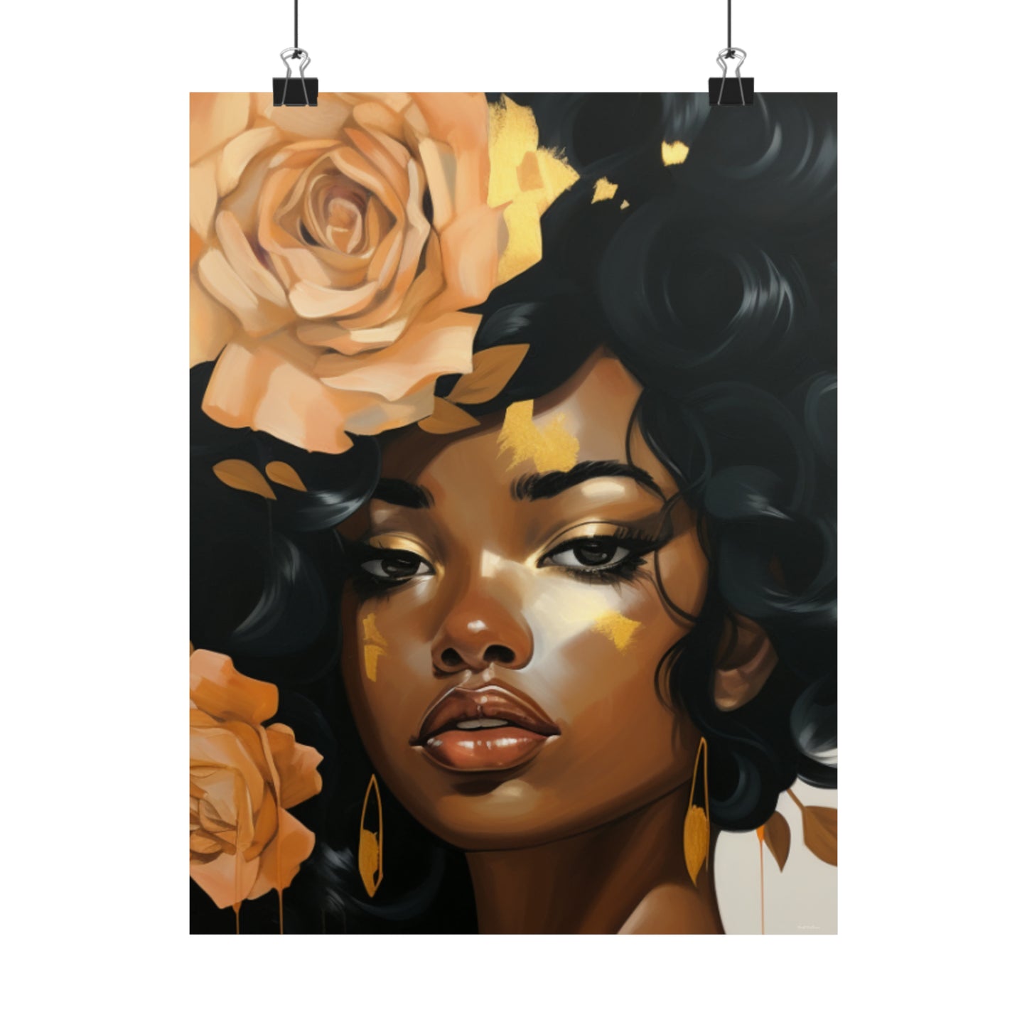 Beautiful Flowers Vertical Poster - Gold #1