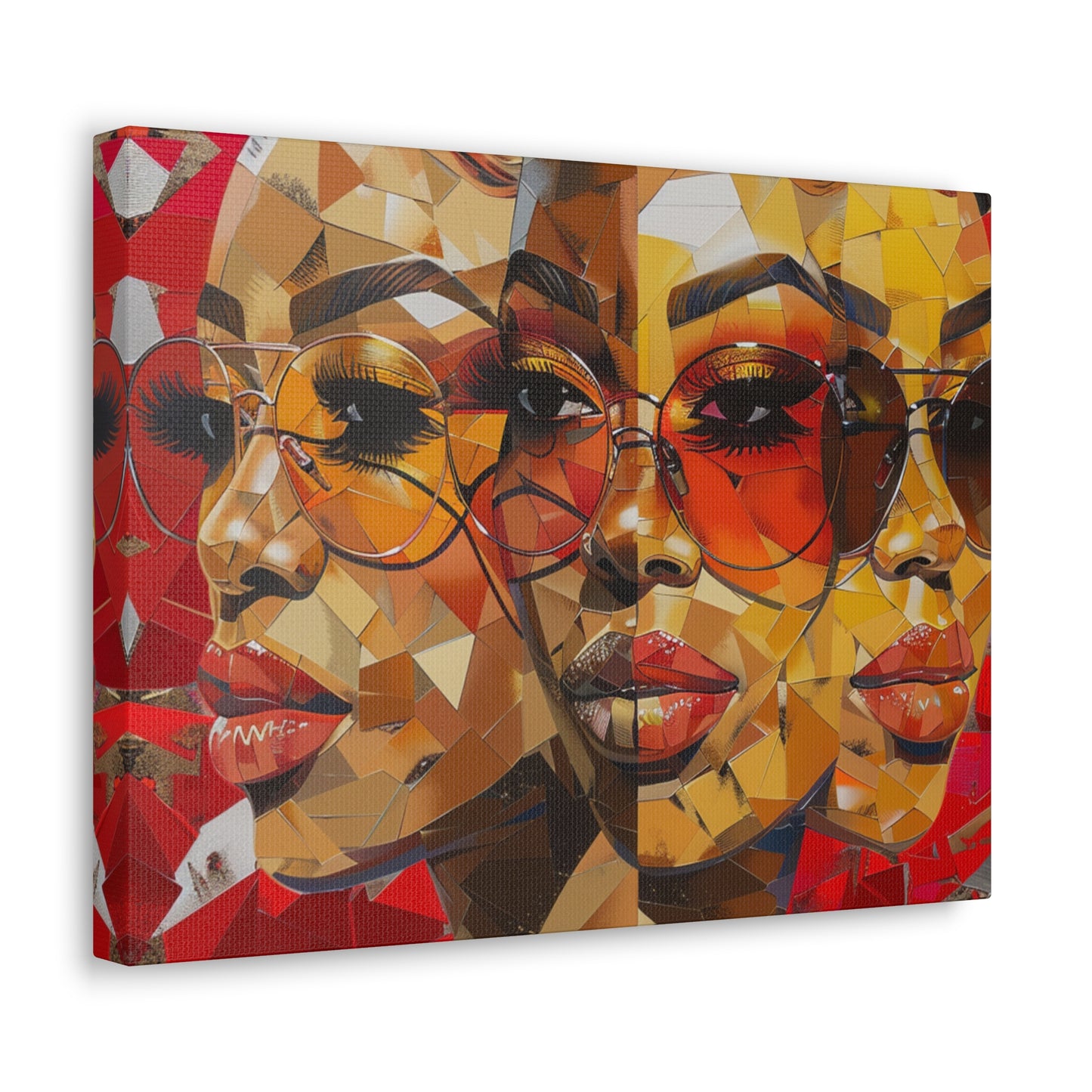 Red Mosaic Women Canvas Wrap