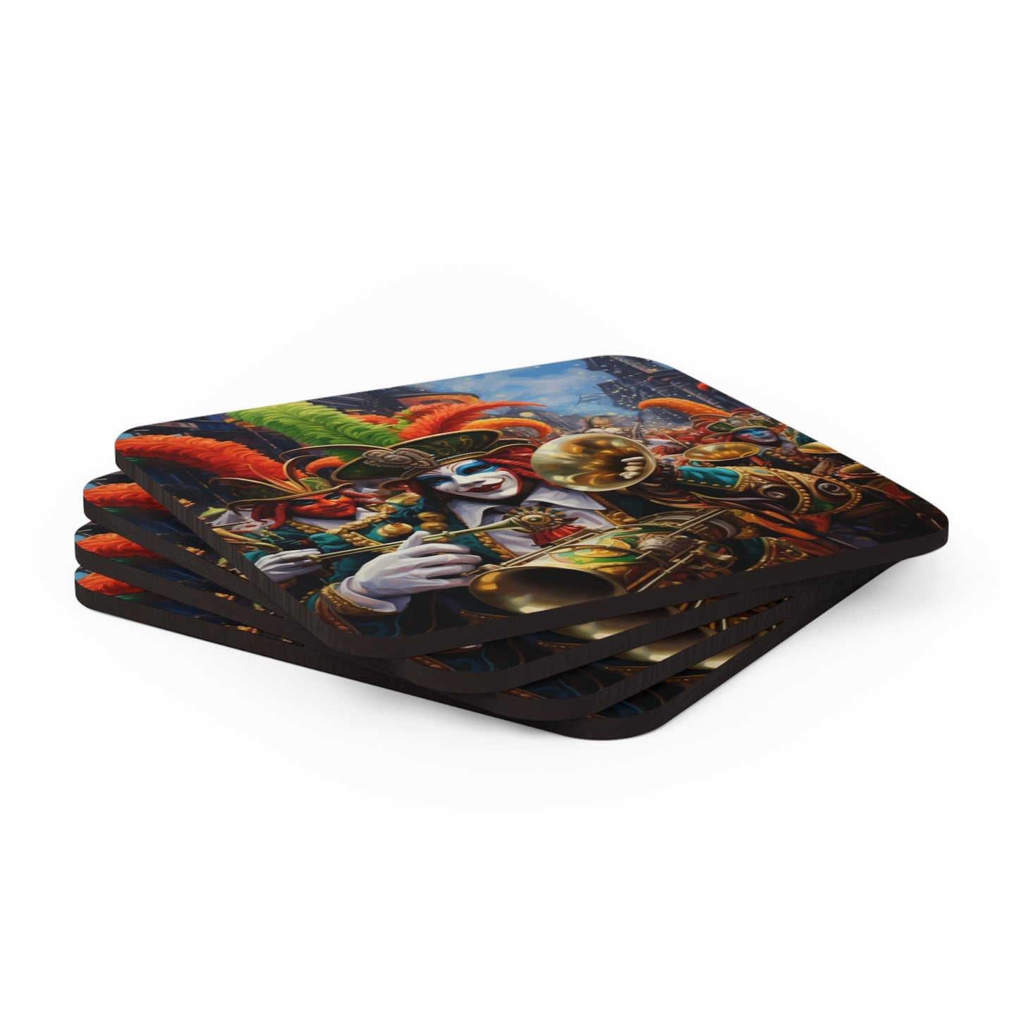 Bourbon Street Beat Corkwood Coaster Set of 4