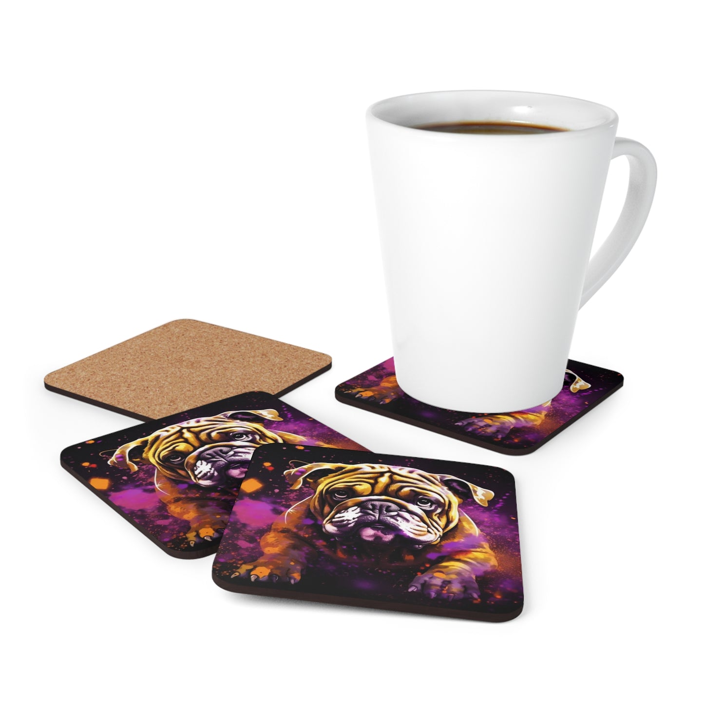 Protective Dog Corkwood Coaster Set of 4 - #3
