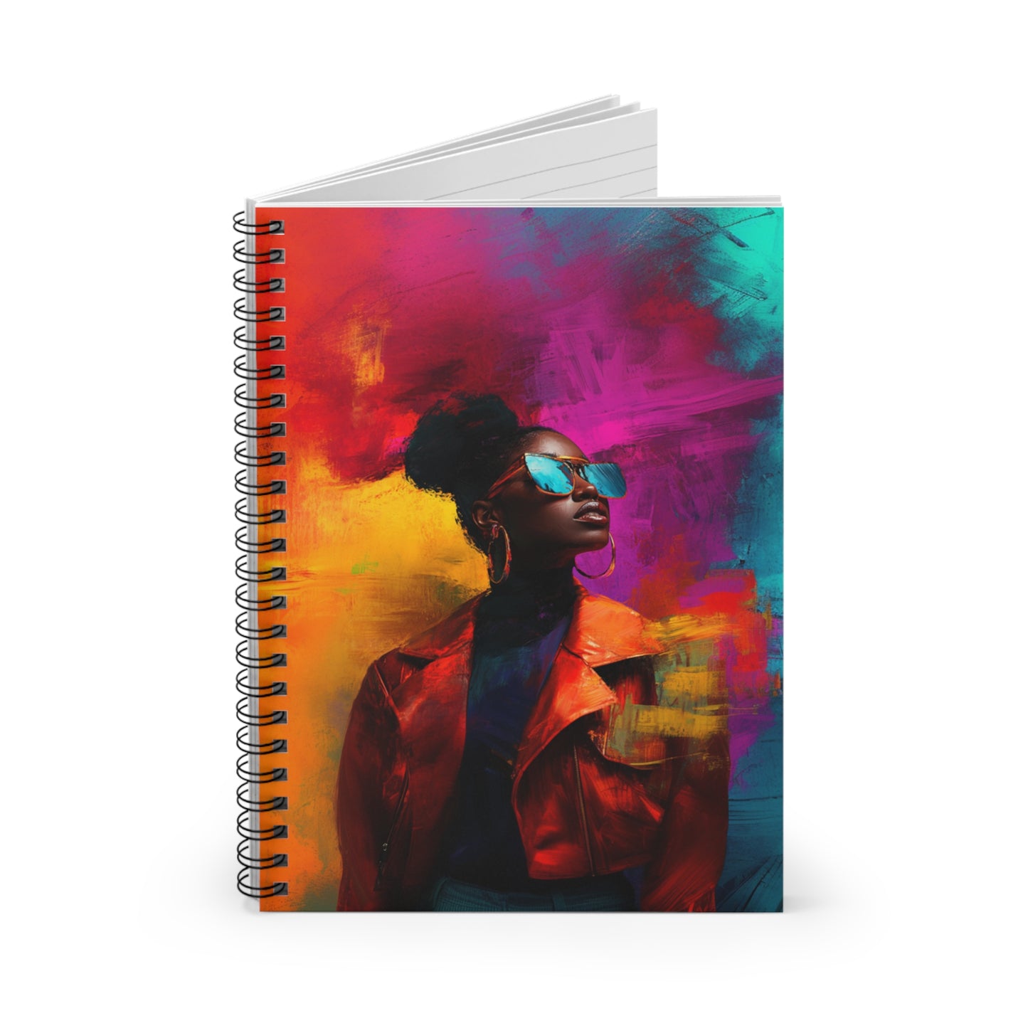 Colorful Diva Profile Spiral Notebook - Ruled Line