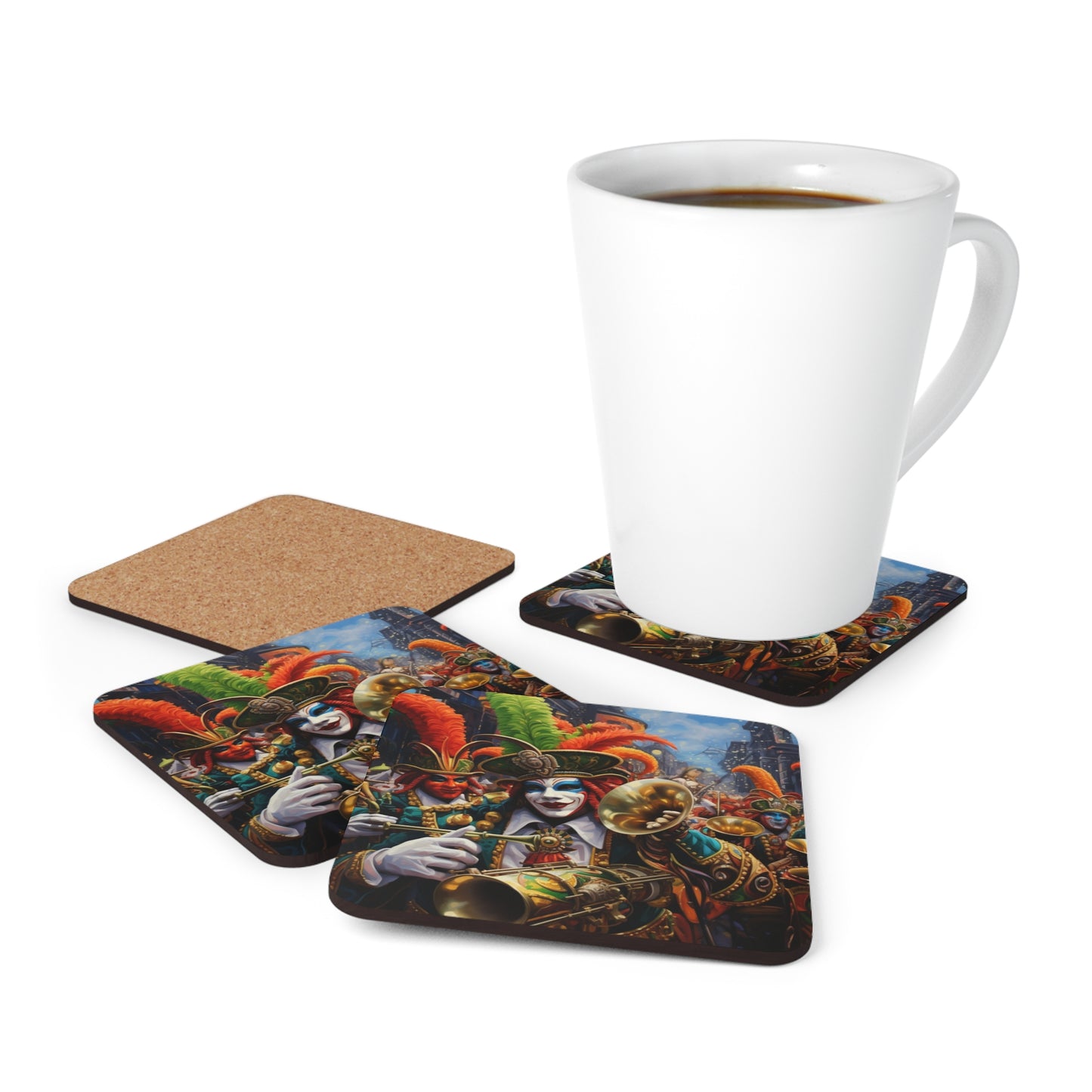 Bourbon Street Beat Corkwood Coaster Set of 4
