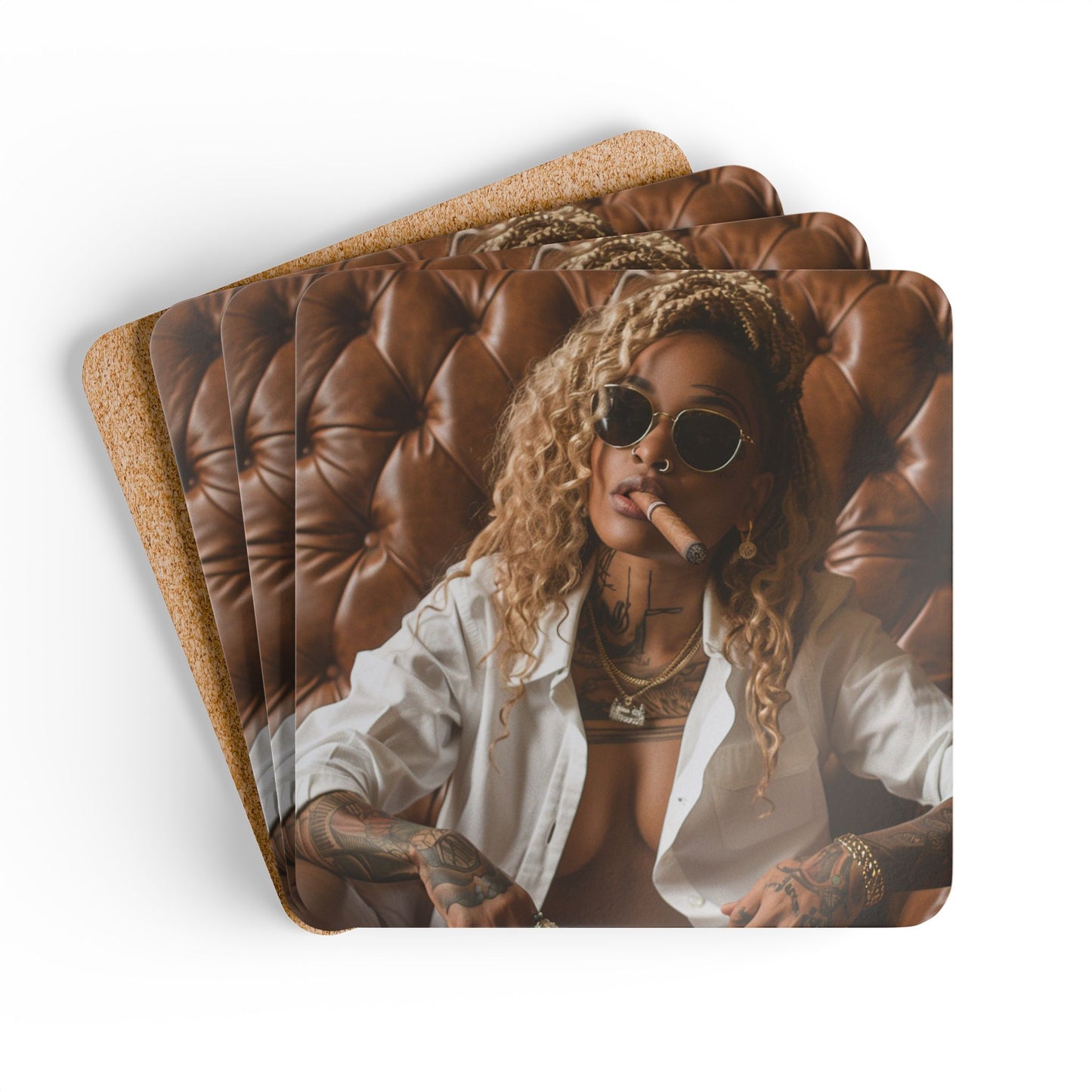 Ink & Ash Corkwood Coaster Set of 4
