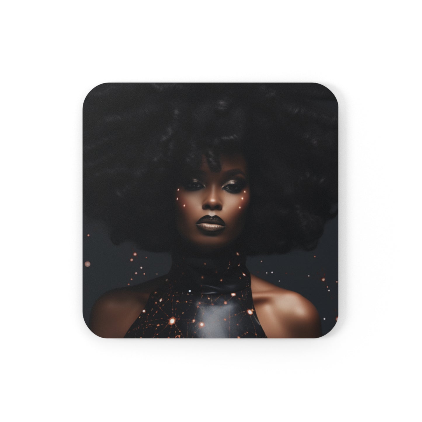 Futuristic Radiant Queen Corkwood Coaster Set of 4