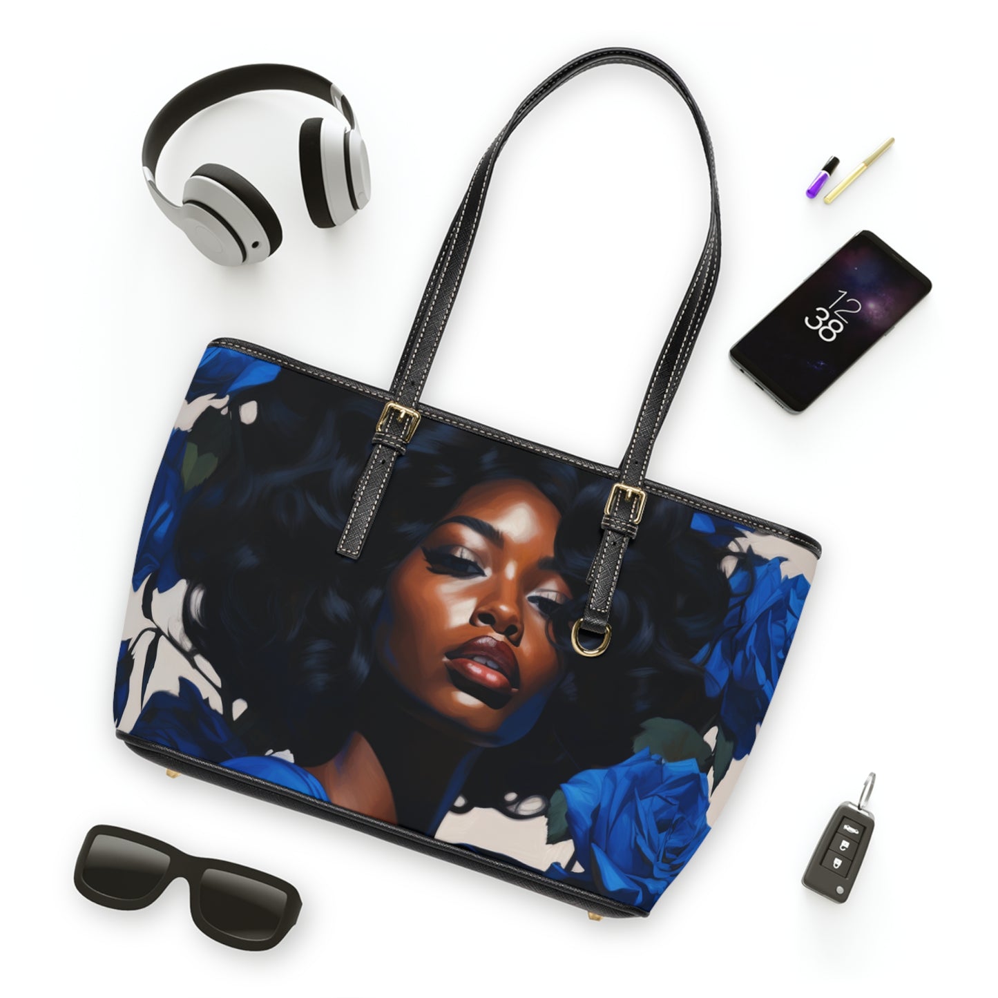 Serenity in Sapphire PU Leather Shoulder Bag