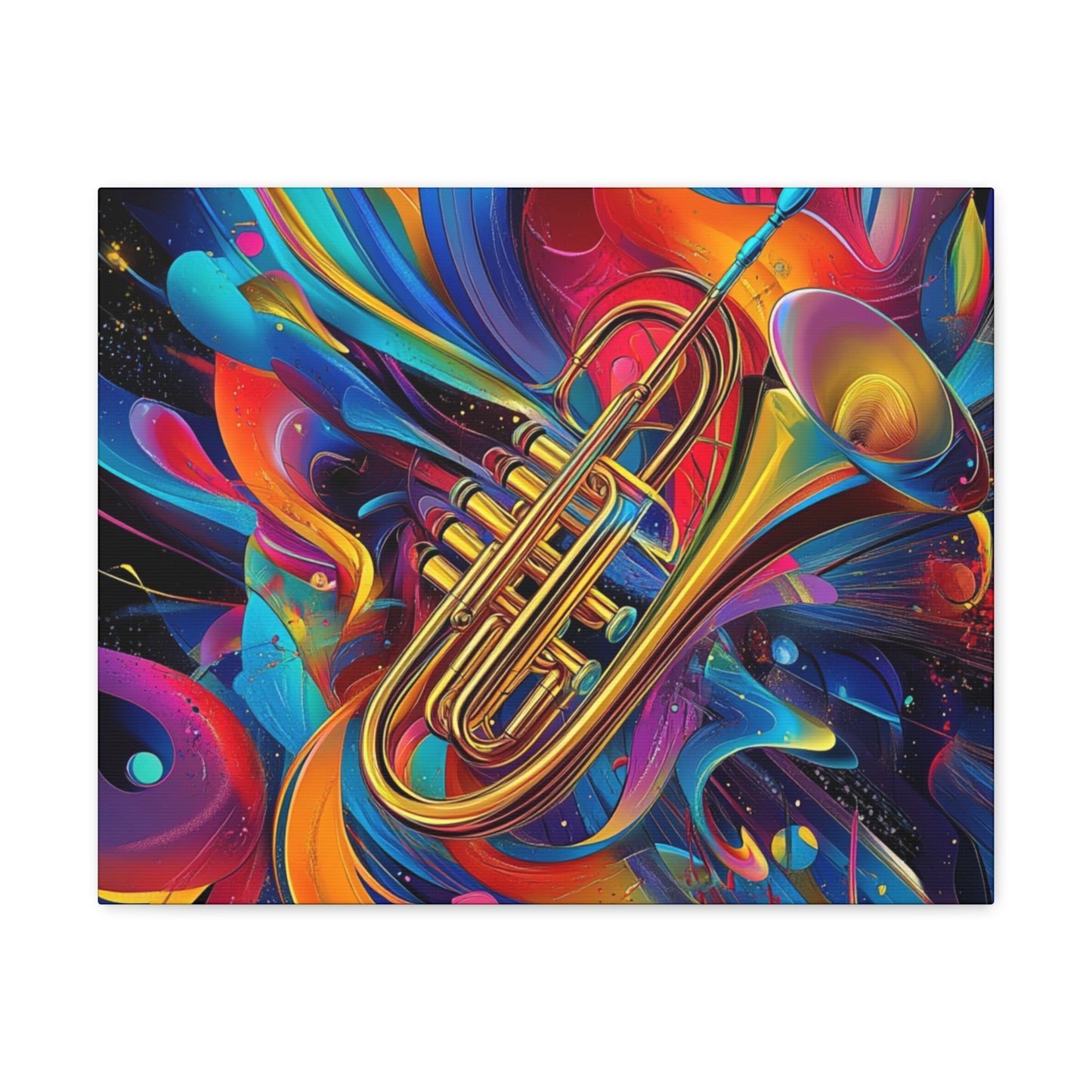 Colorful Trombone Canvas Wrap