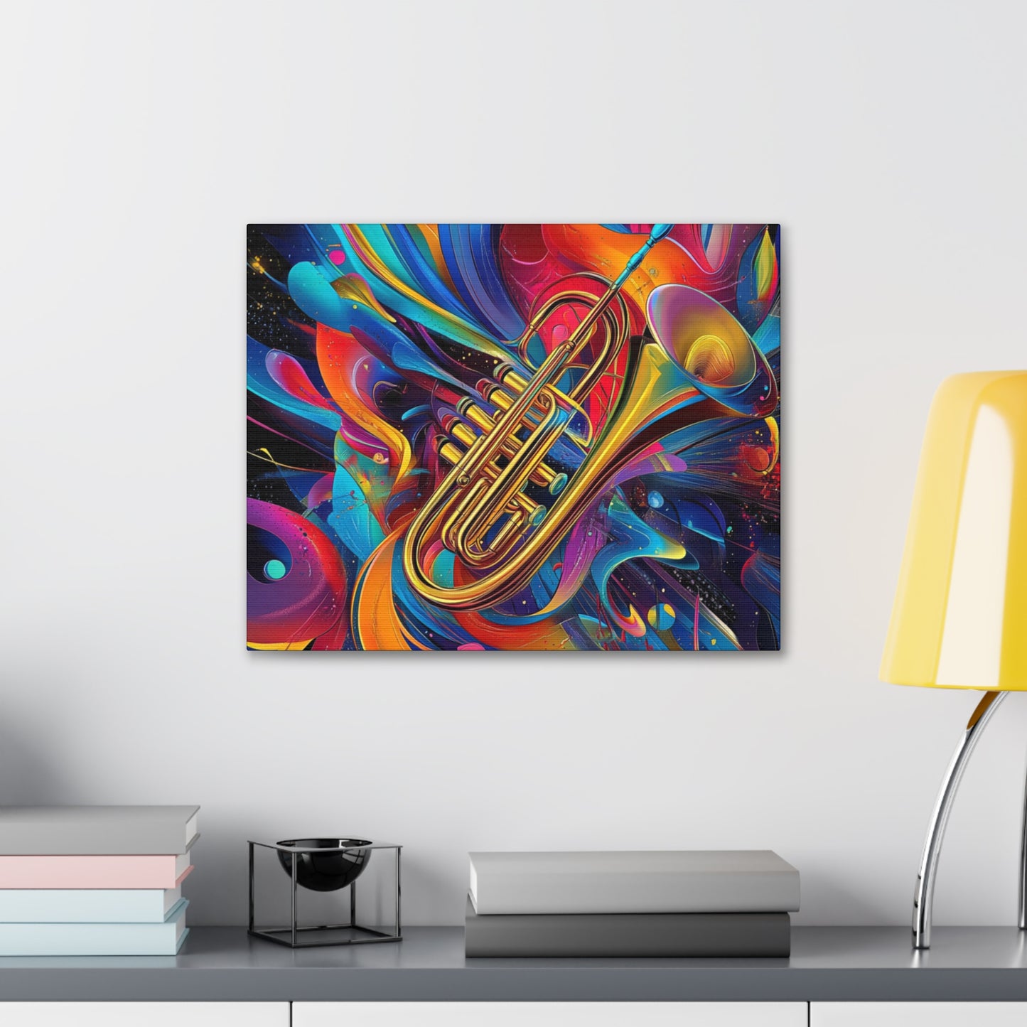 Colorful Trombone Canvas Wrap