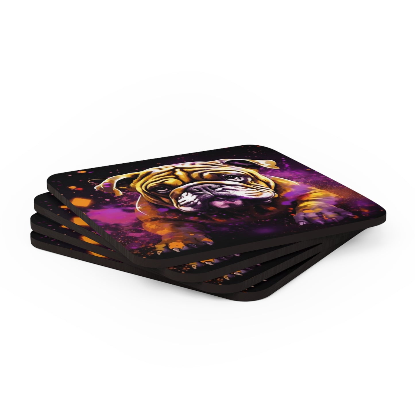 Protective Dog Corkwood Coaster Set of 4 - #3