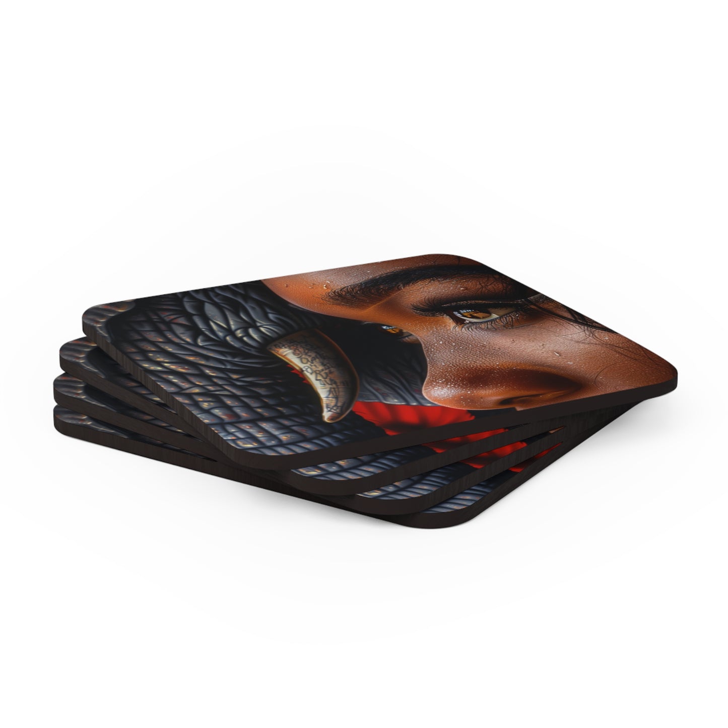 Elephant and a Diva Corkwood Coaster Set