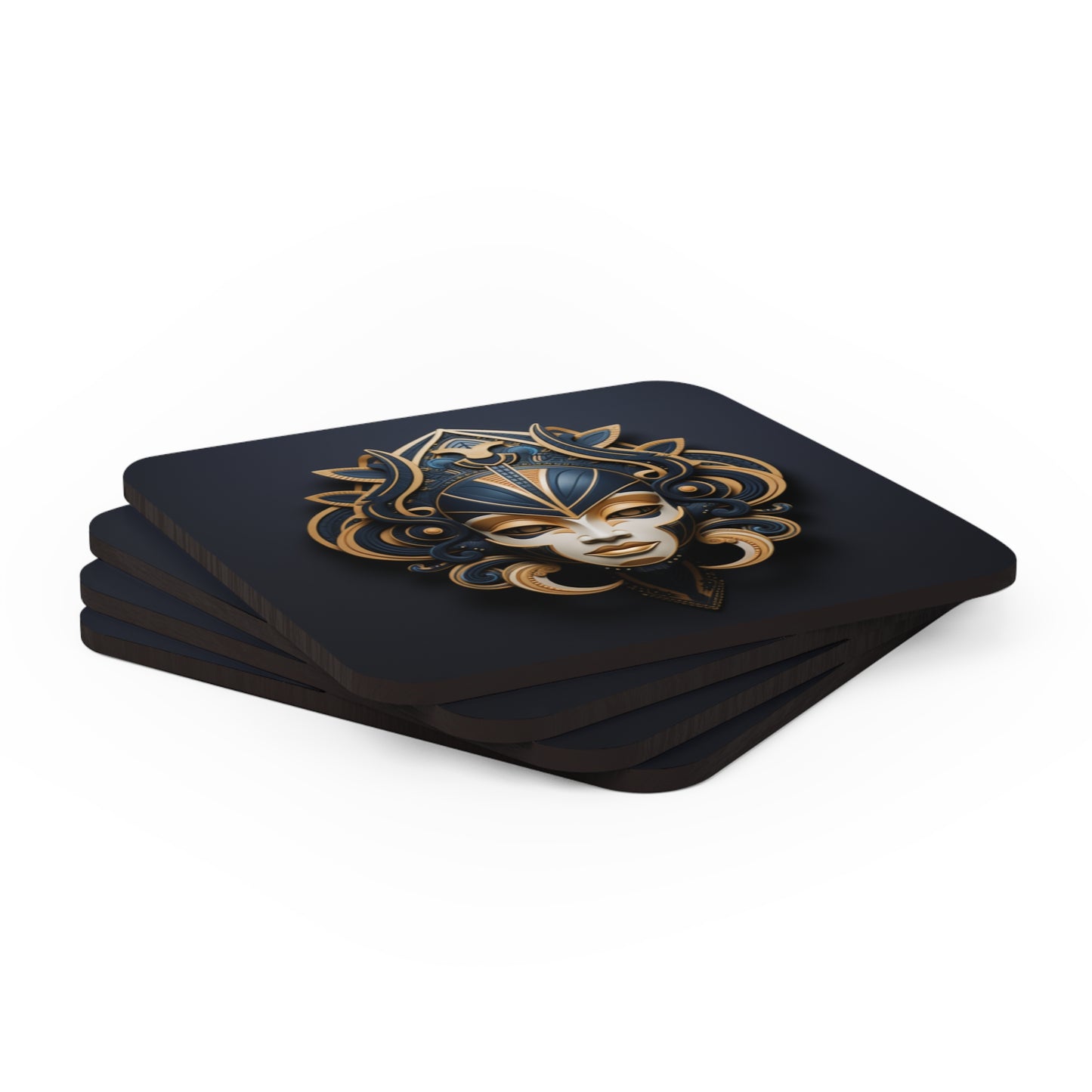 Afrocentric Inspired Masks Corkwood Coaster Set of 4