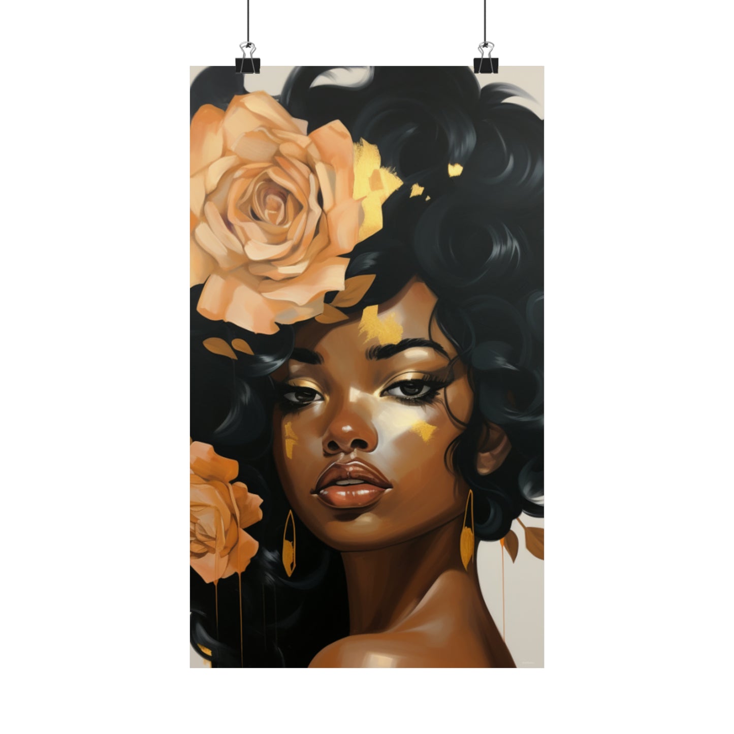 Beautiful Flowers Vertical Poster - Gold #1