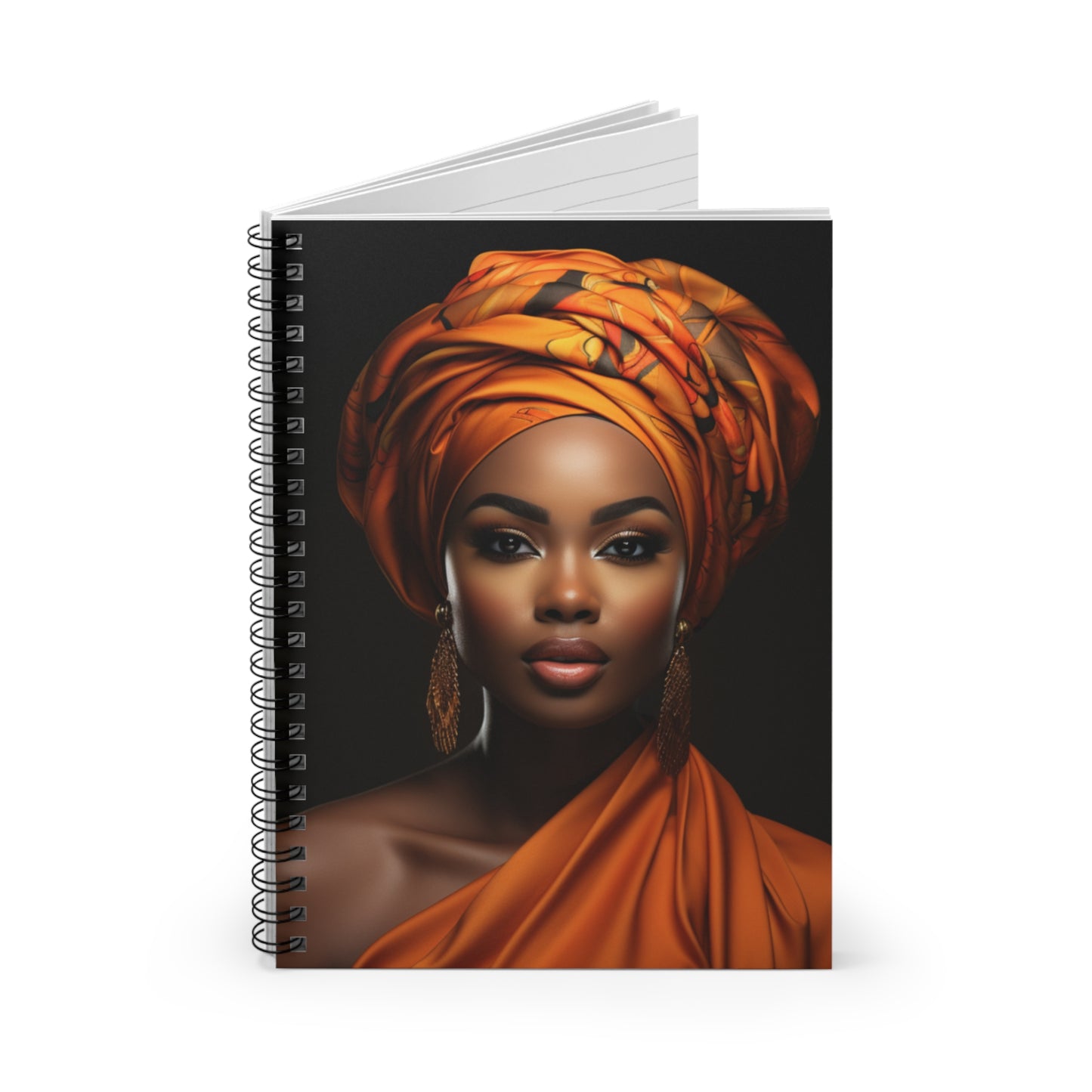 Black, Bold, and Beautiful Woman Spiral Notebook - Ruled Line