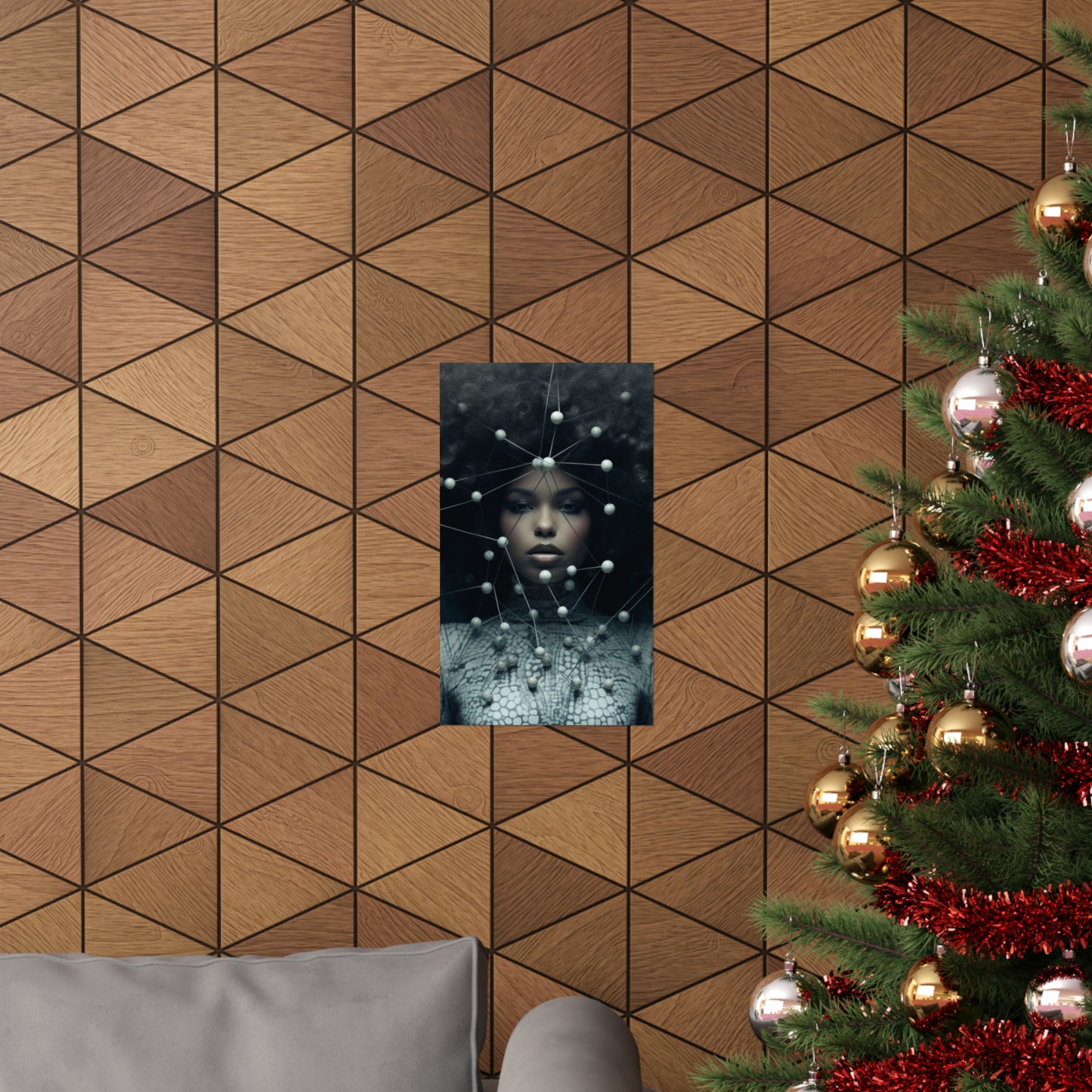 Futuristic Warrior Queen Vertical Poster