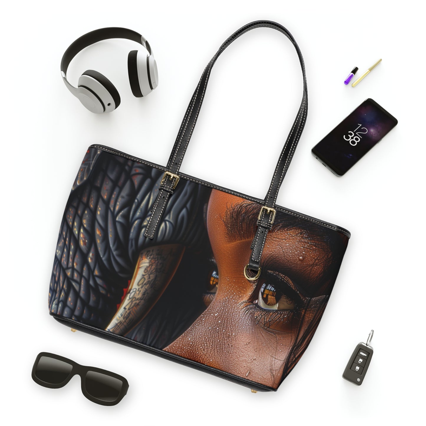 Diva and an Elephant PU Leather Shoulder Bag