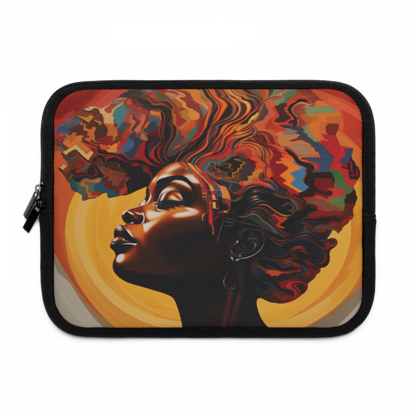 Colorful Black Woman Mane Laptop Sleeve