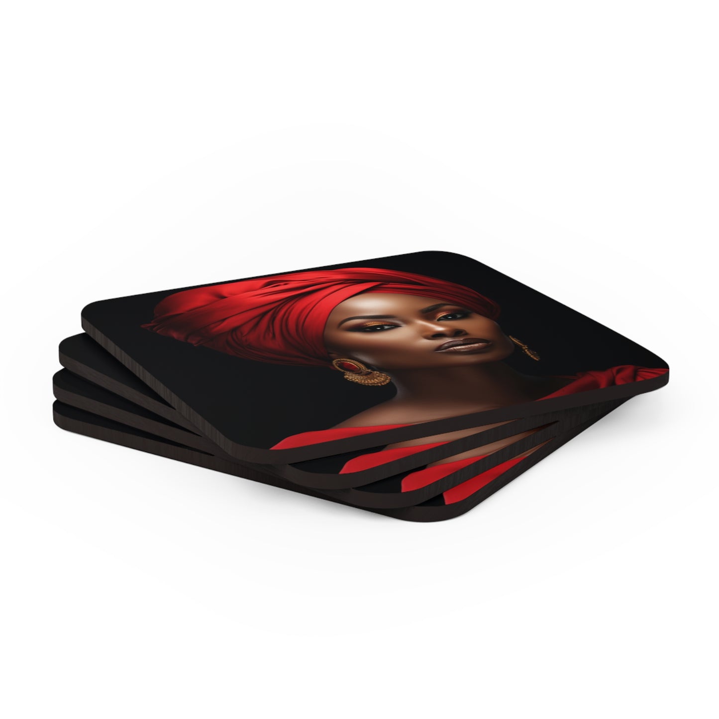 Courageous Queen Corkwood Coaster Set of 4