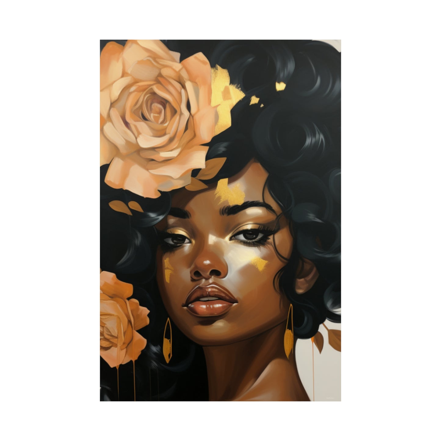 Beautiful Flowers Vertical Poster - Gold #1