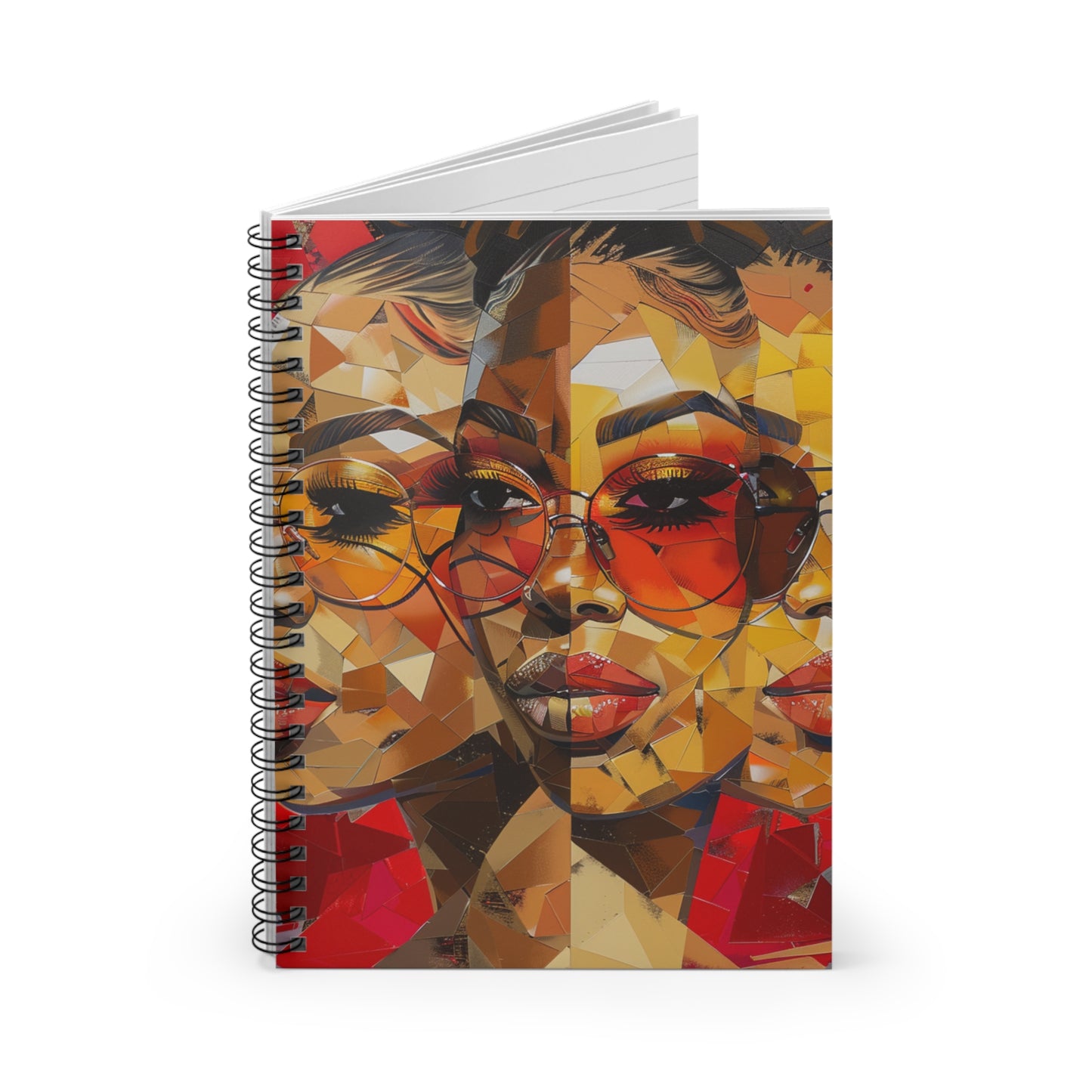 Red Mosaic Woman Spiral Notebook - Ruled Line