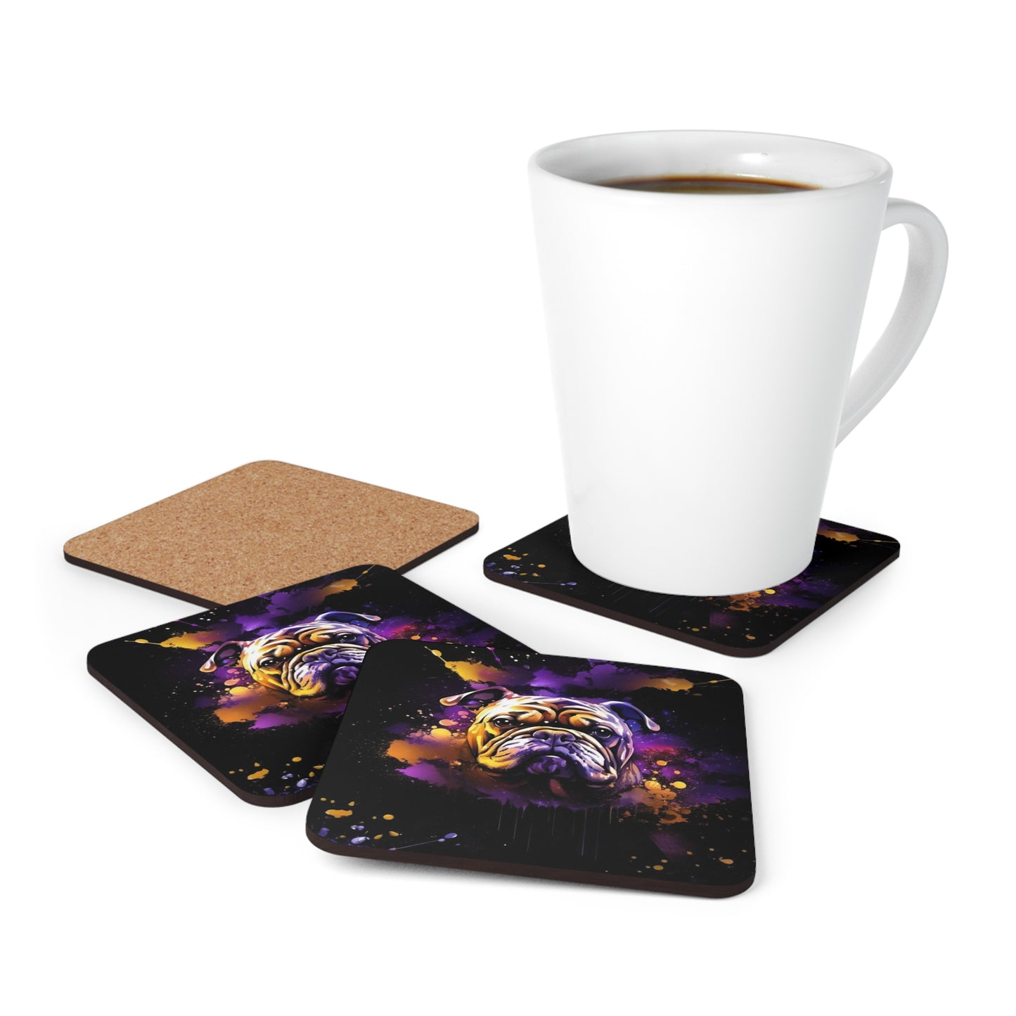 Protective Dog Corkwood Coaster Set of 4 - #2