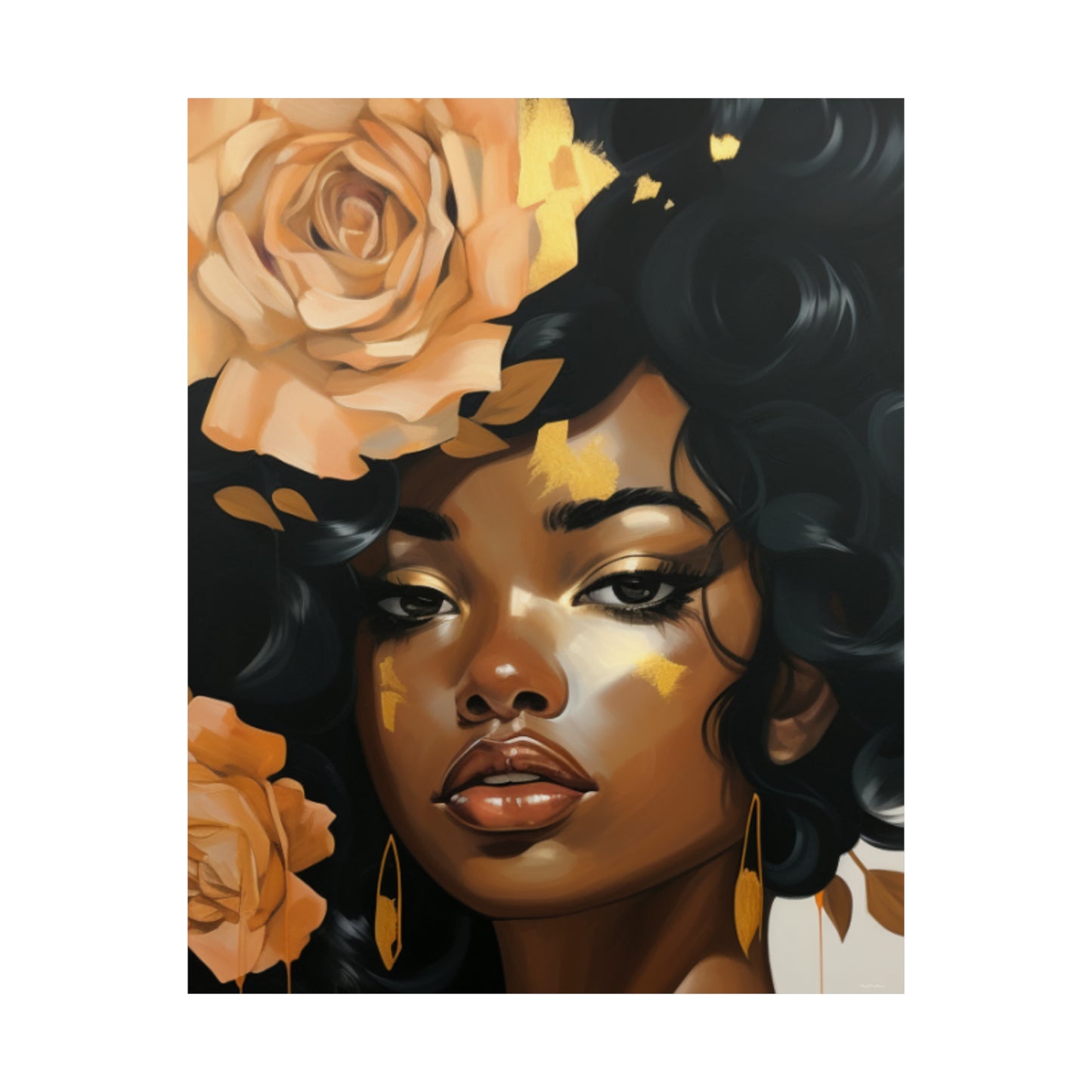 Beautiful Flowers Vertical Poster - Gold #1