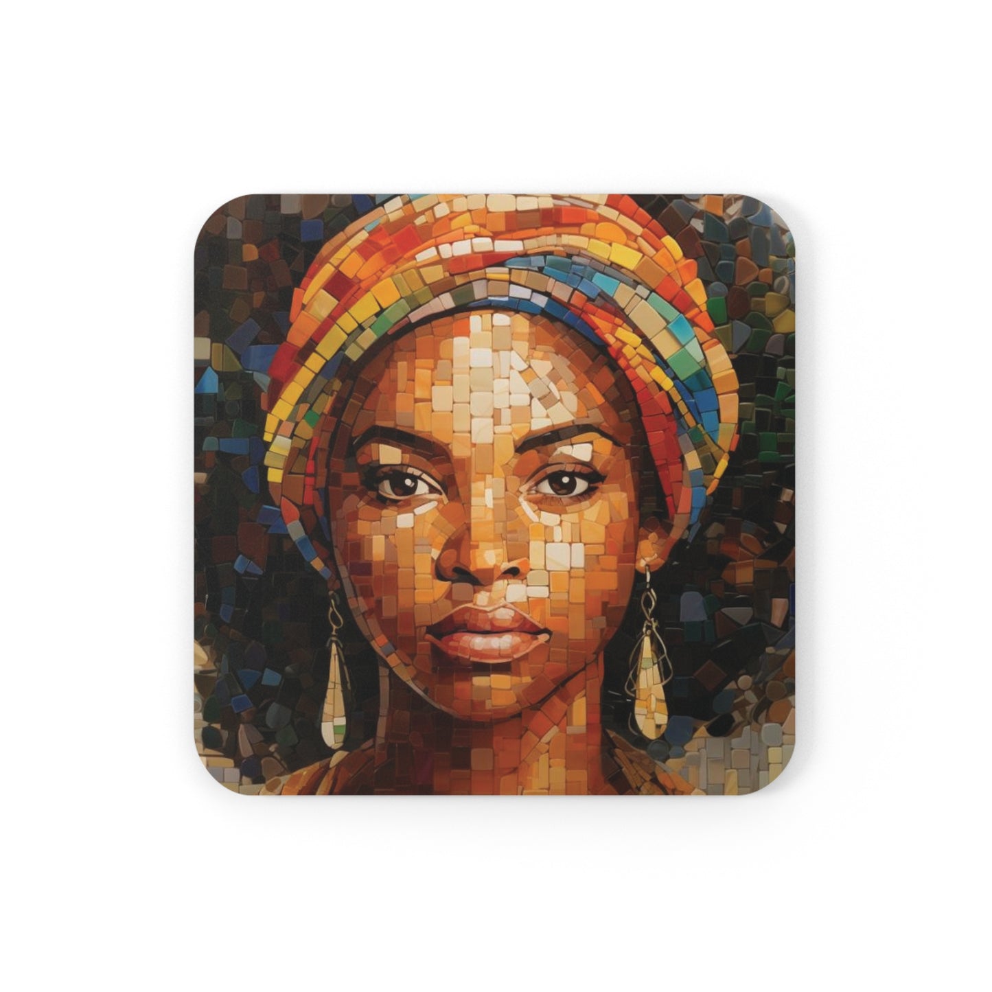 Mosiac Queen Corkwood Coaster Set of 4