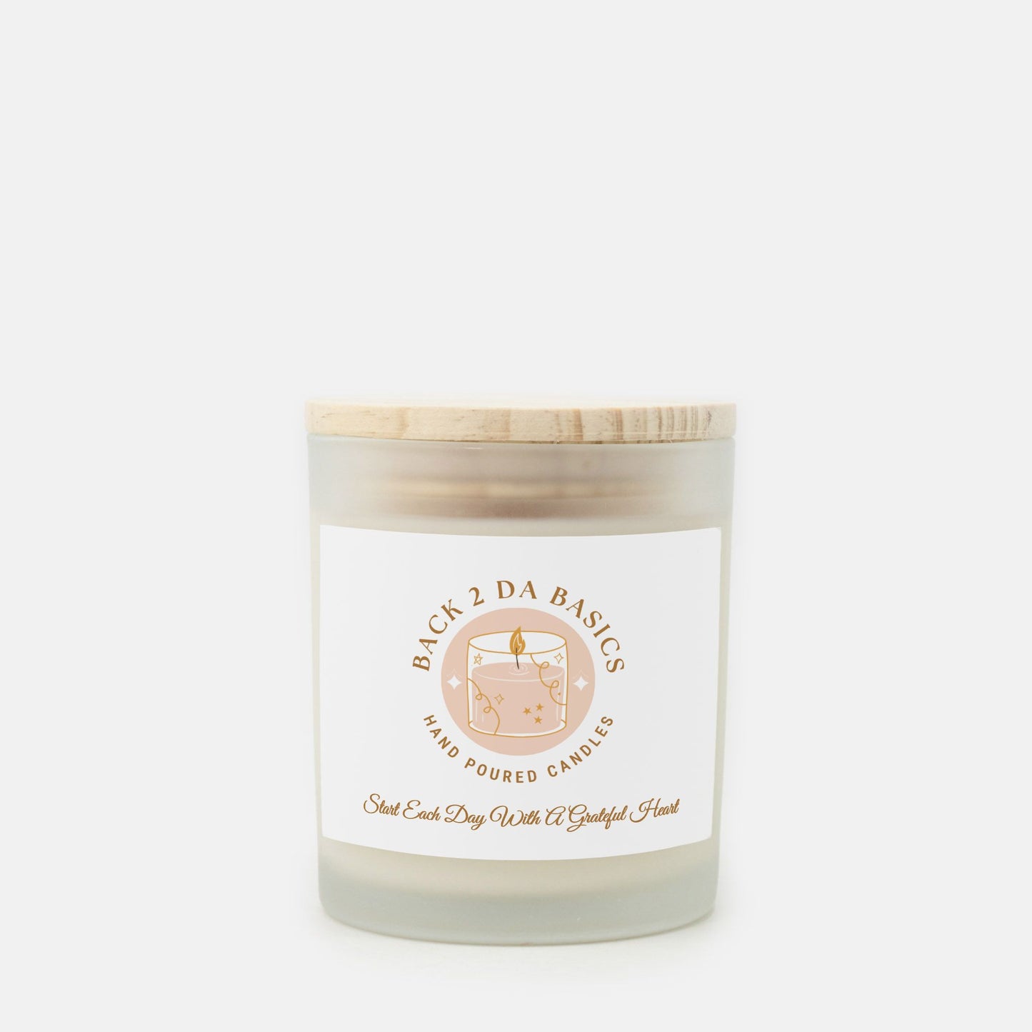 Grateful Heart Candle Frosted Glass (Hand Poured 11 oz)