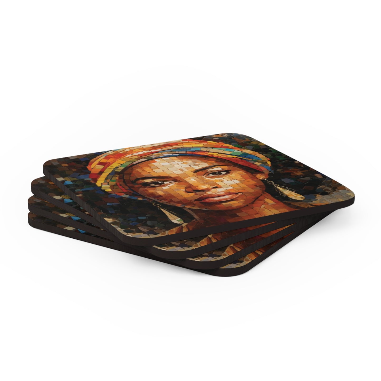 Mosiac Queen Corkwood Coaster Set of 4