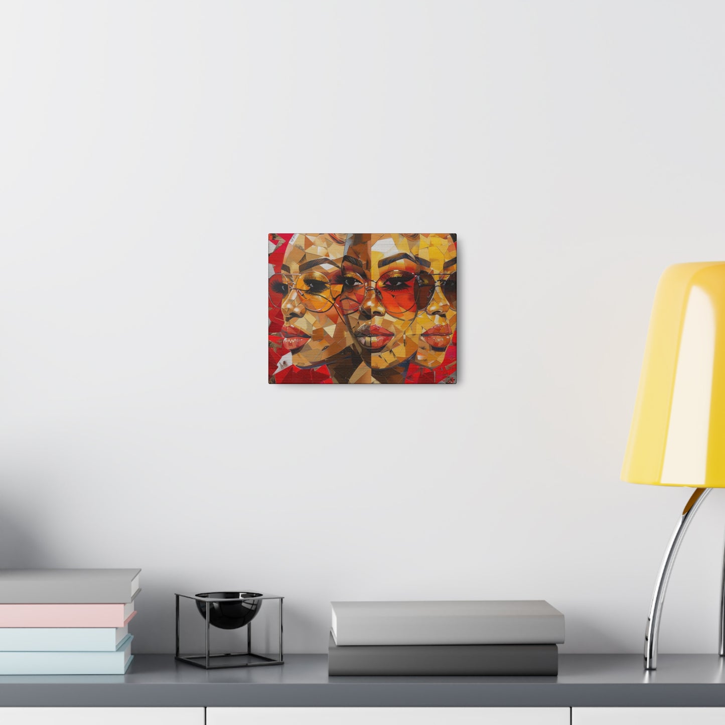 Red Mosaic Women Canvas Wrap