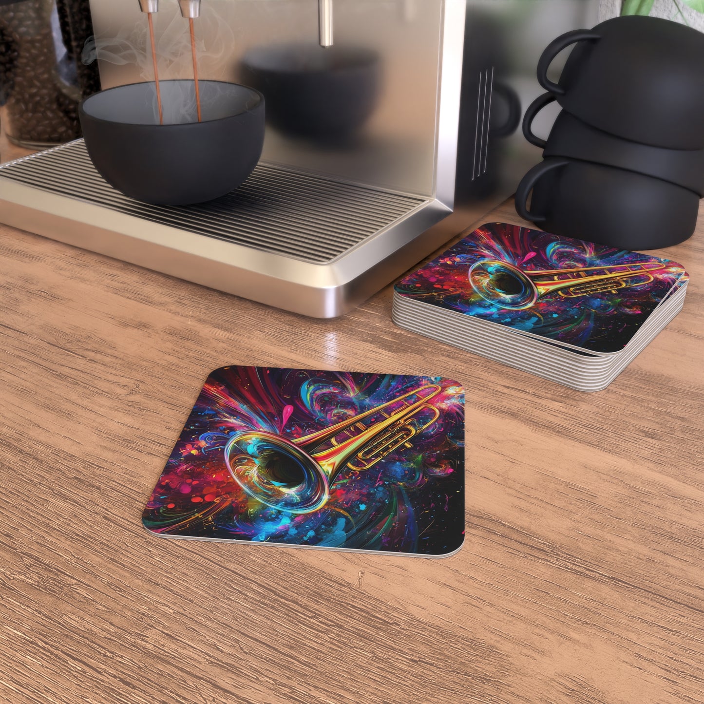 Colorful Jazzy Trombone Coasters (50, 100 pcs)