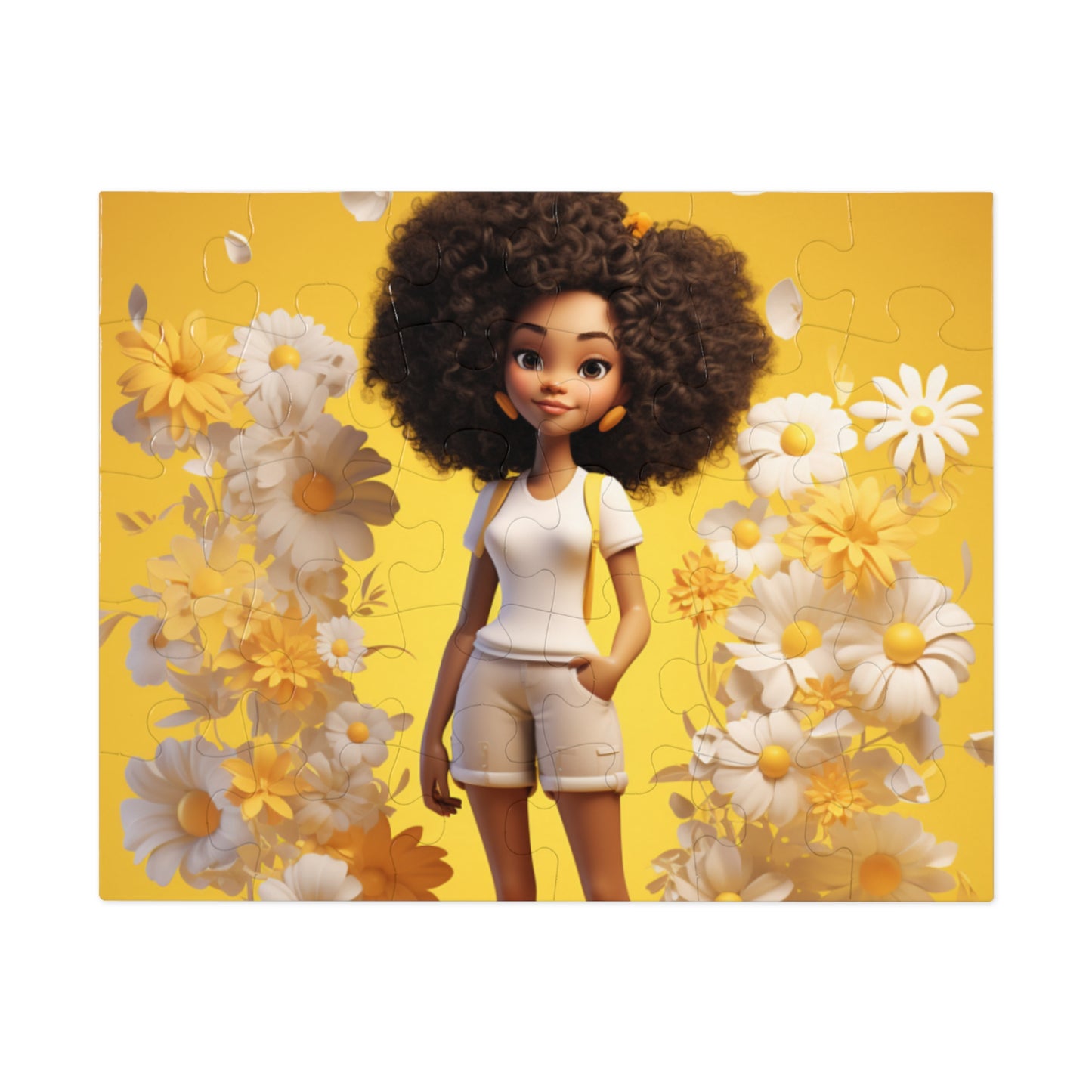 Beautiful Black Fairy (Yellow) Jigsaw Puzzle - 30 Pieces