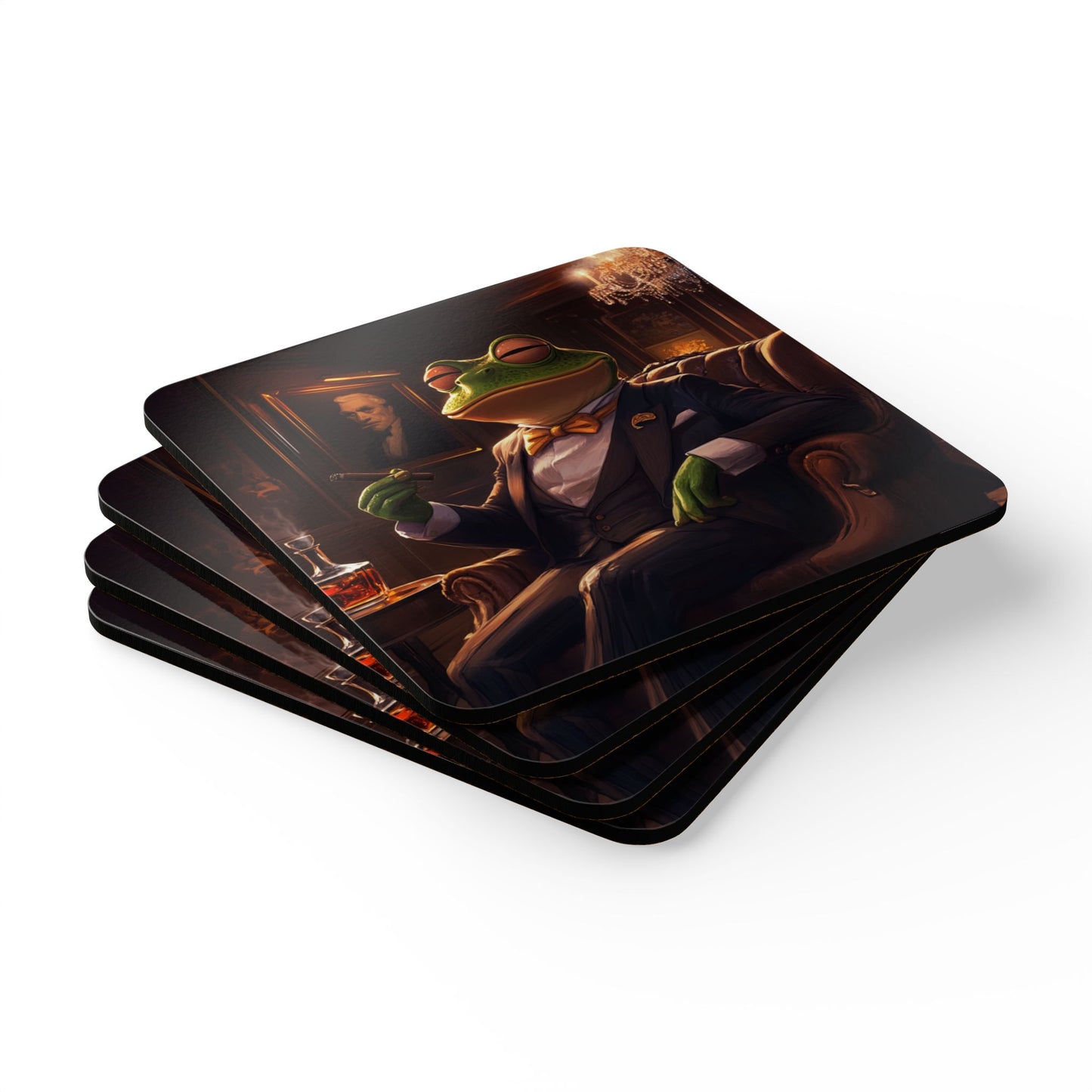 Cigar Lounge Frog Coaster Set