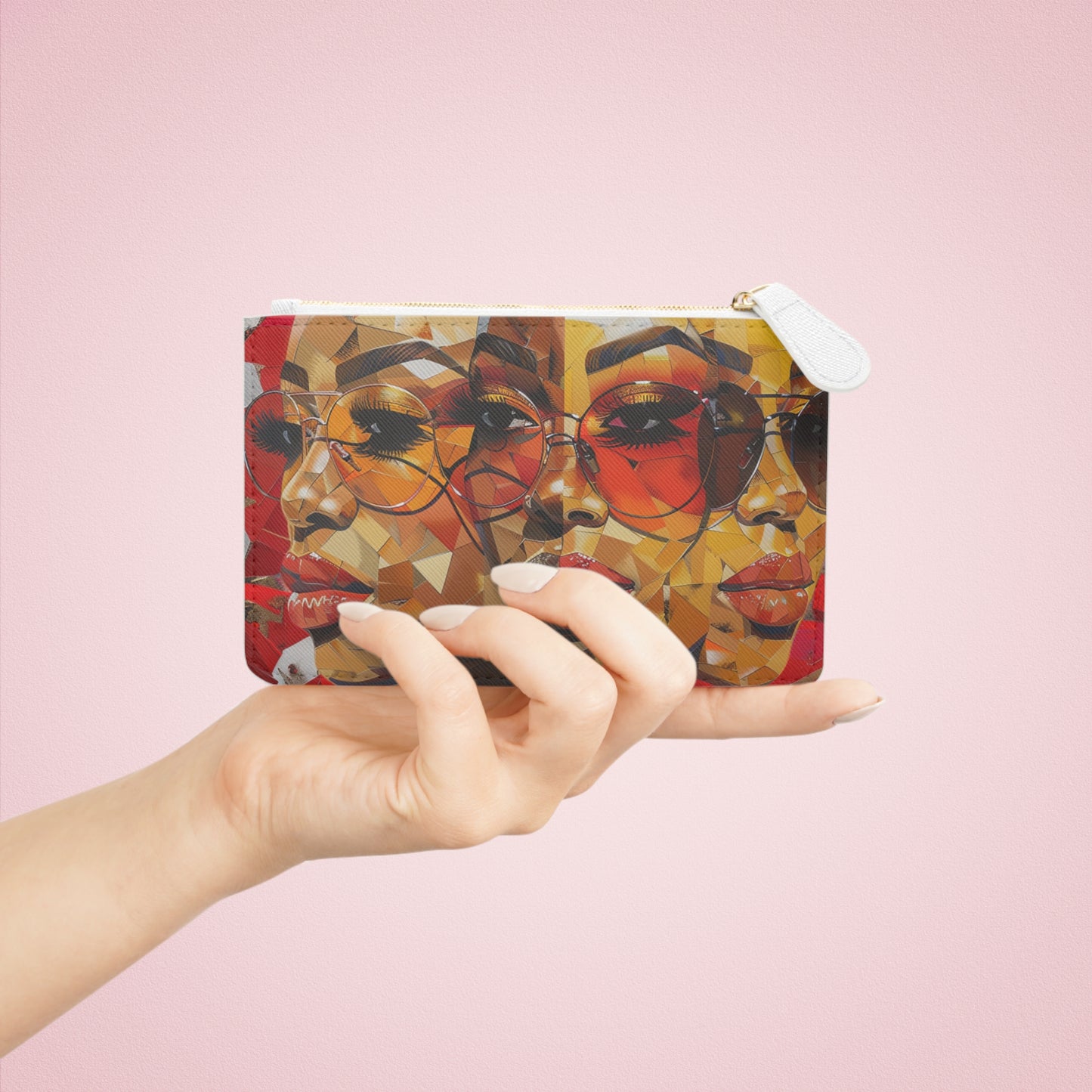 Red Mosaic Women Mini Clutch Bag