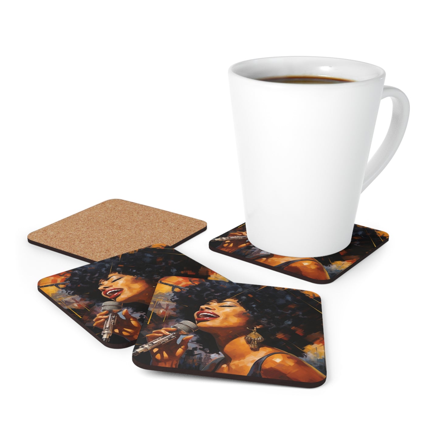Jazzy Solo Corkwood Coaster Set of 4