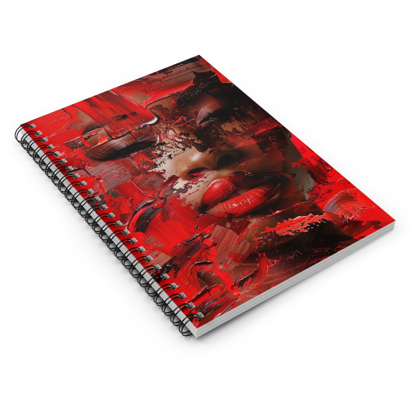 Red Faced Woman Spiral Notebook - Ruled Line