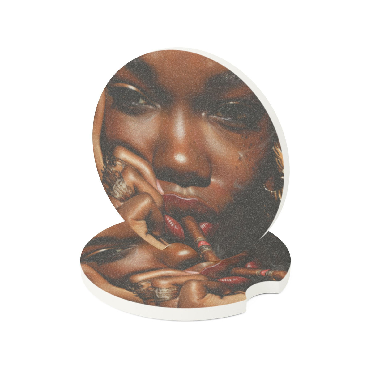 Cigar Diva Soapstone Car Coaster - Stylish Vehicle Accessories