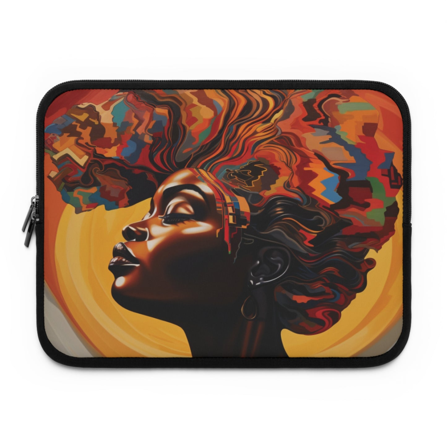 Colorful Black Woman Mane Laptop Sleeve
