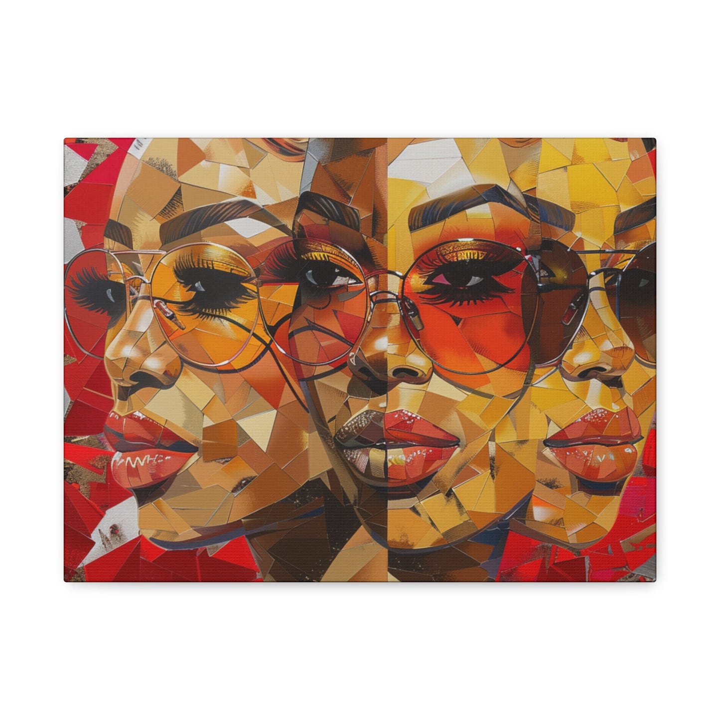 Red Mosaic Women Canvas Wrap