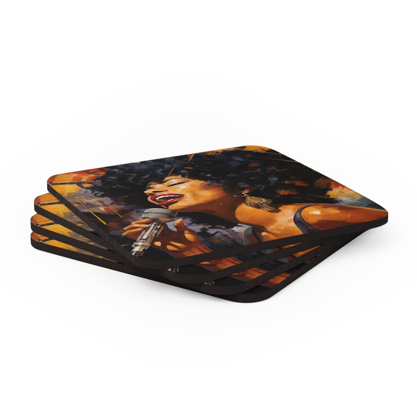 Jazzy Solo Corkwood Coaster Set of 4