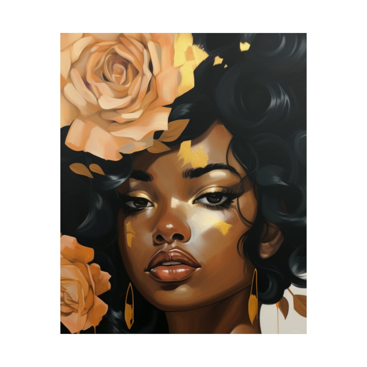 Beautiful Flowers Vertical Poster - Gold #1