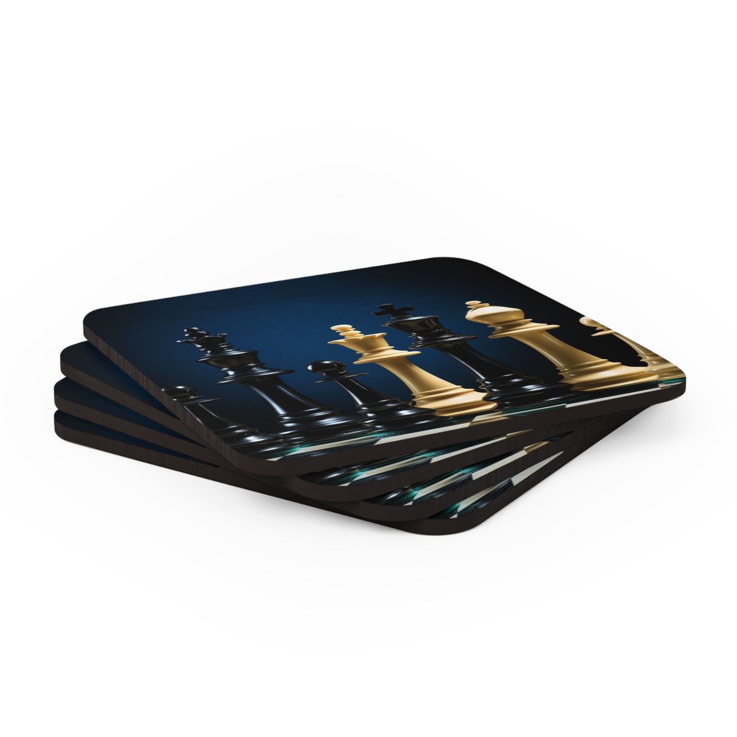 Chess Corkwood Coaster Set of 4