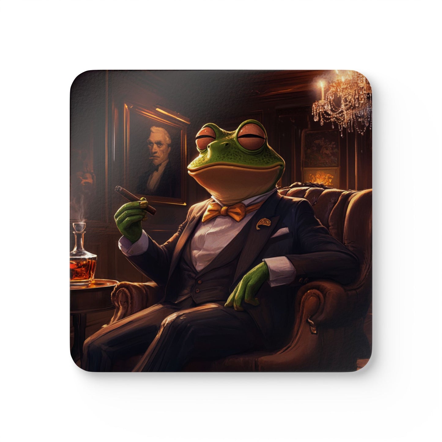 Cigar Lounge Frog Coaster Set
