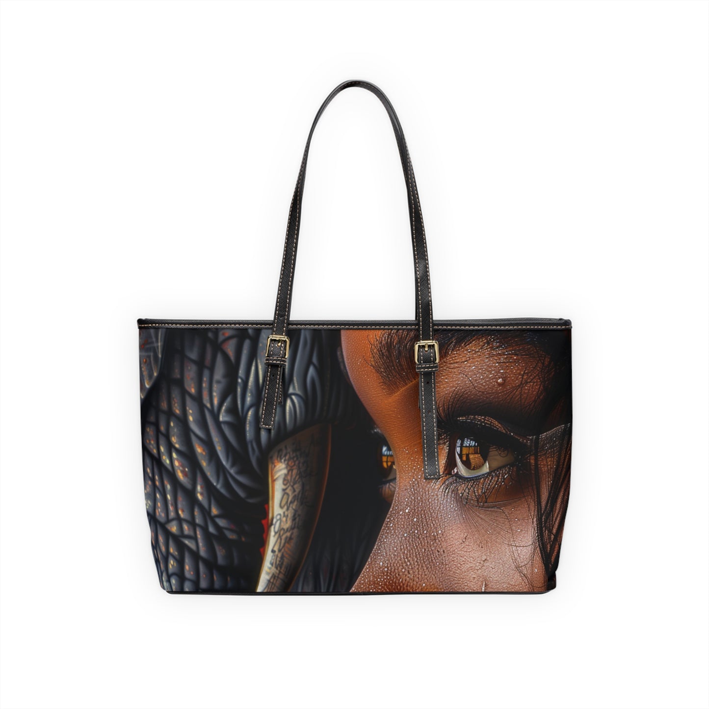 Diva and an Elephant PU Leather Shoulder Bag