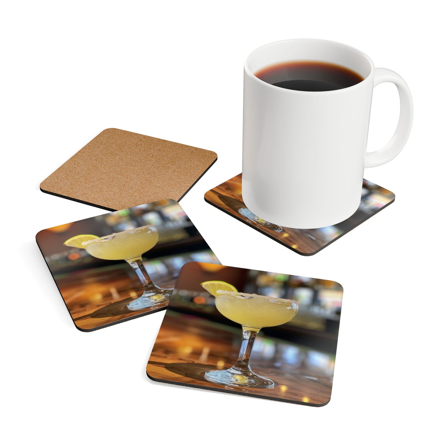 Top Shelf Margarita Corkwood Coaster Set of 4