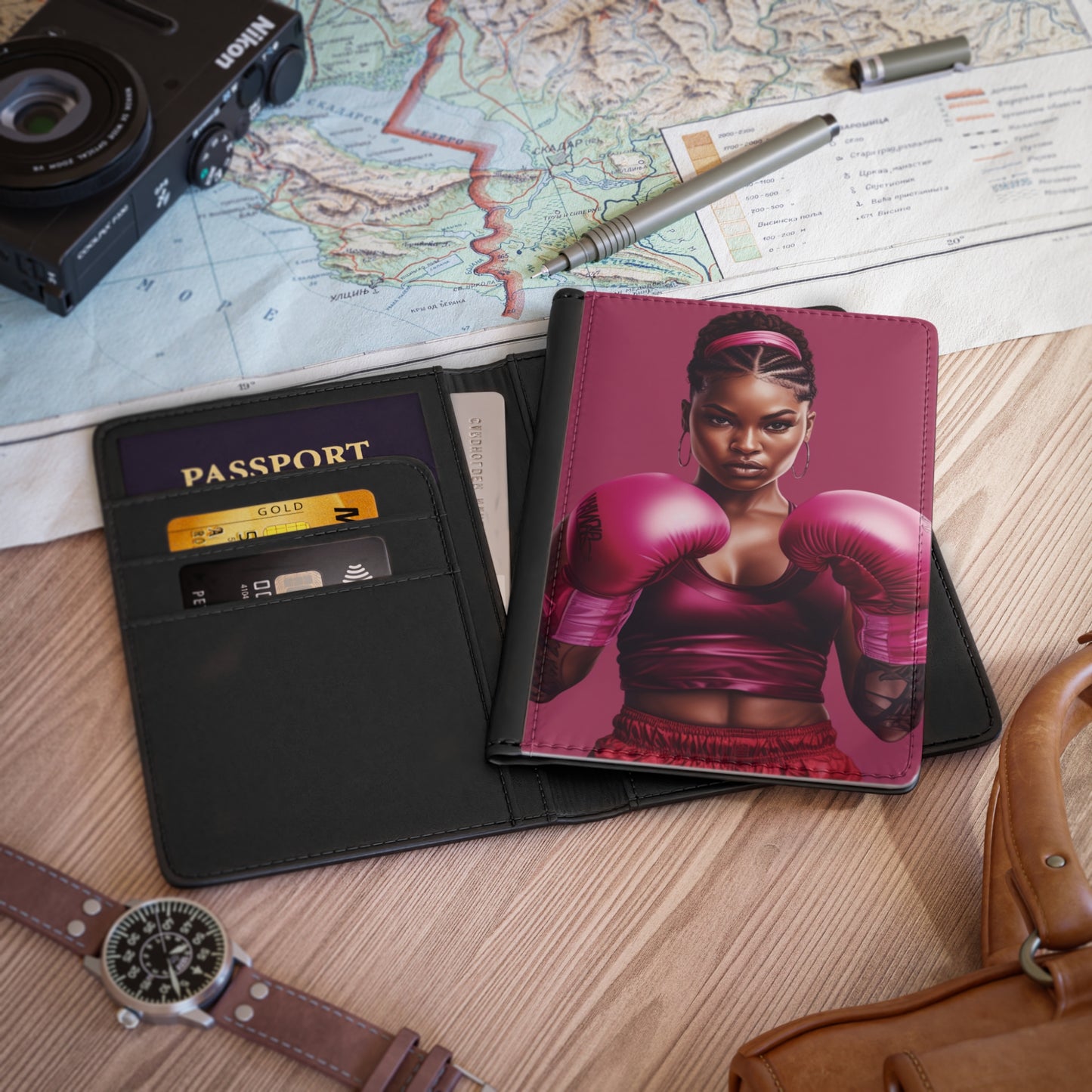 I Am A Breast Cancer Survivor Collection - Passport Holder - #1 | Black Art | Breast Cancer Passport Holder