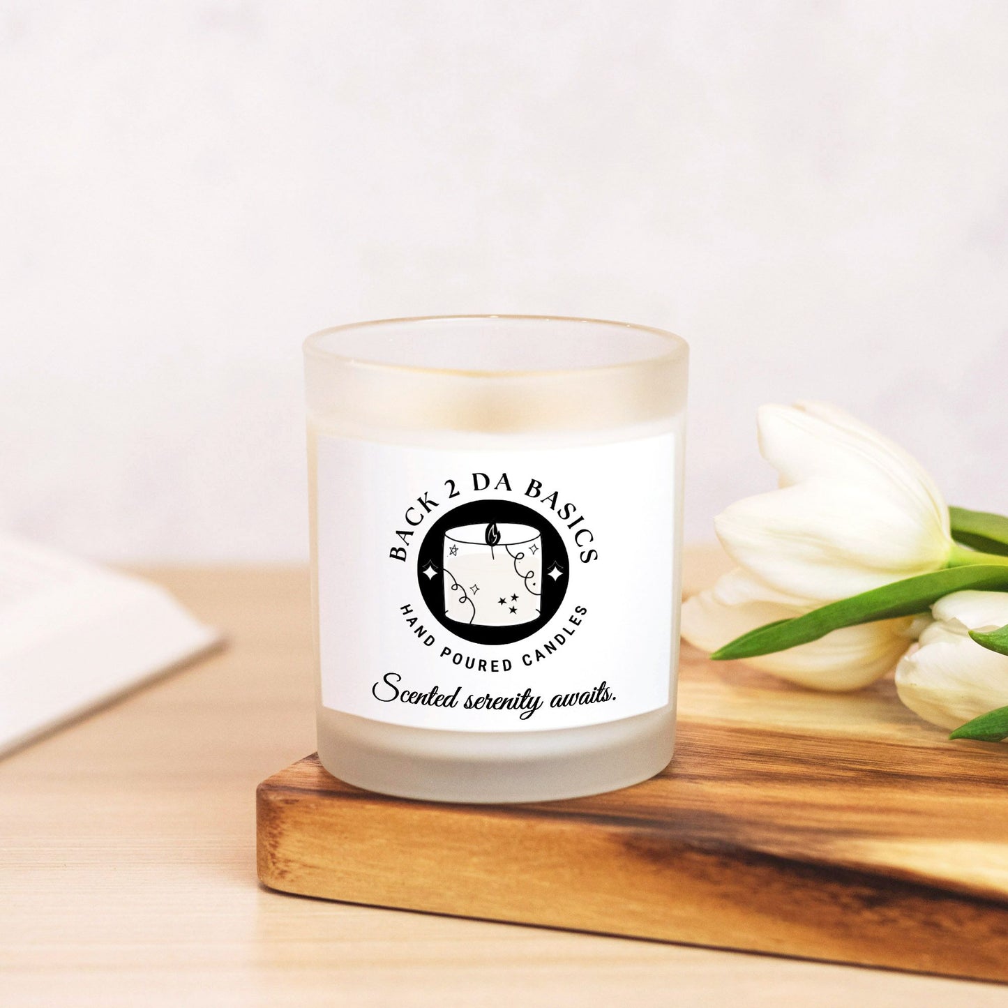 Serenity Frosted Glass (Hand Poured 11 oz) Candle
